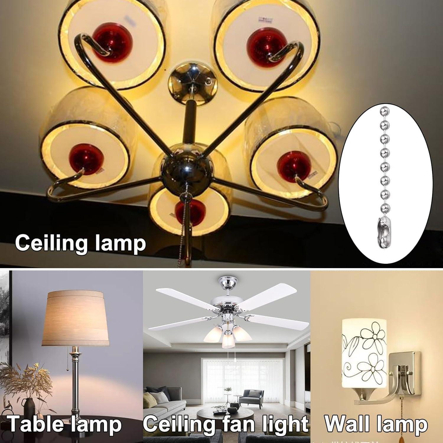 Paquete de 4 Extensores de Cadena de Ventilador de Techo 1m