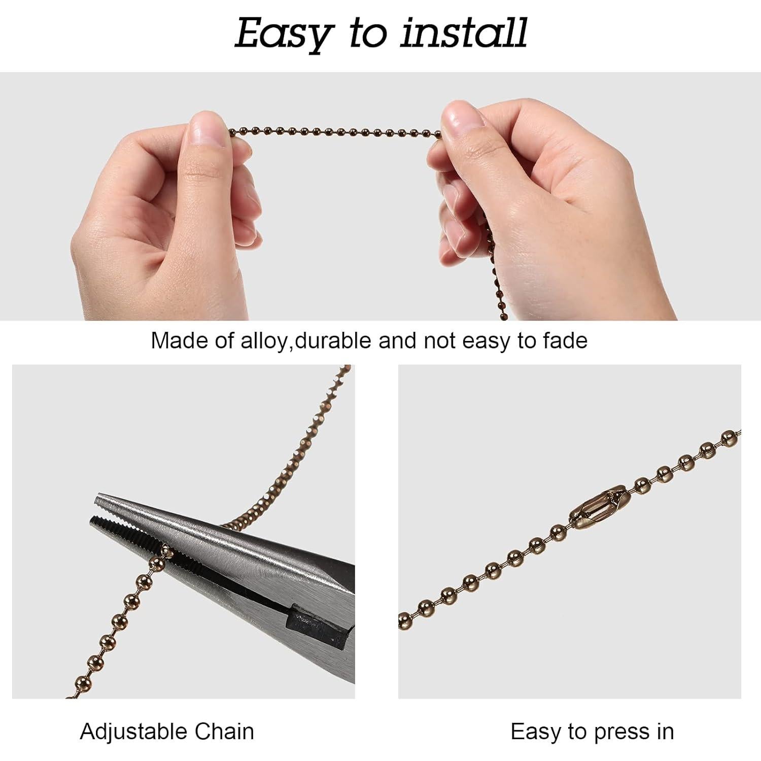 4 Cadenas de Tirar Vintage Honoson 35 cm Bronce para Ventilador