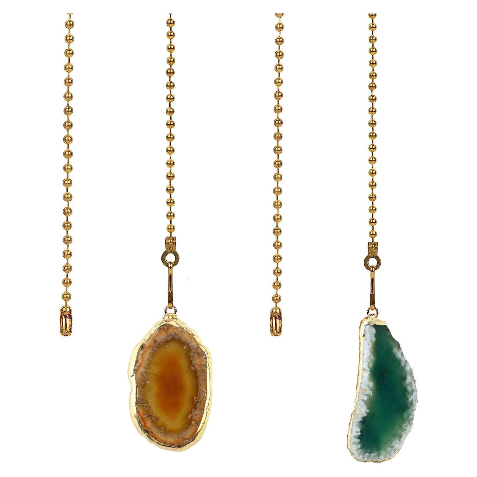 Juego de 2 Cadenas de Tirón Ágata Natural 30 cm Genérico