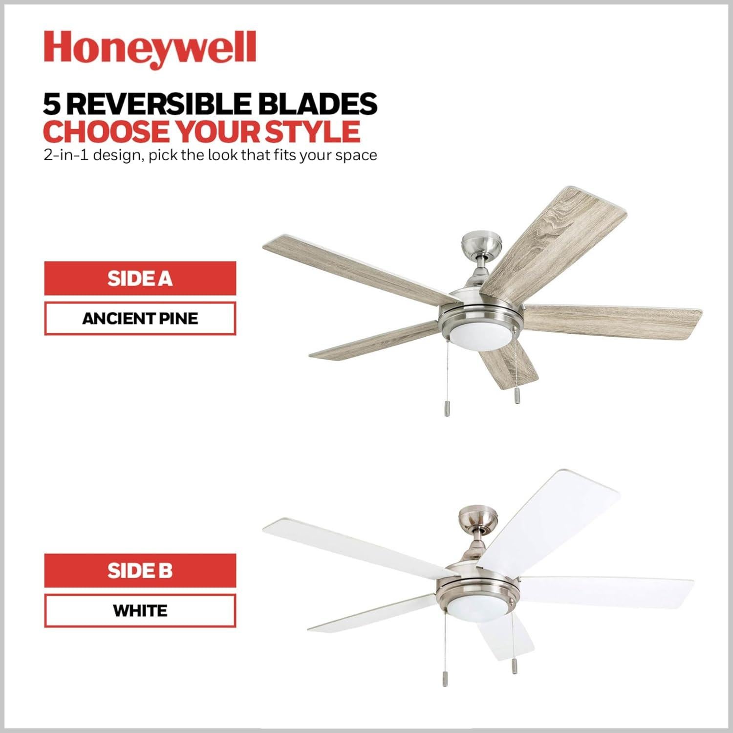 Ventilador de Techo Honeywell Ventnor 132 cm LED Níquel
