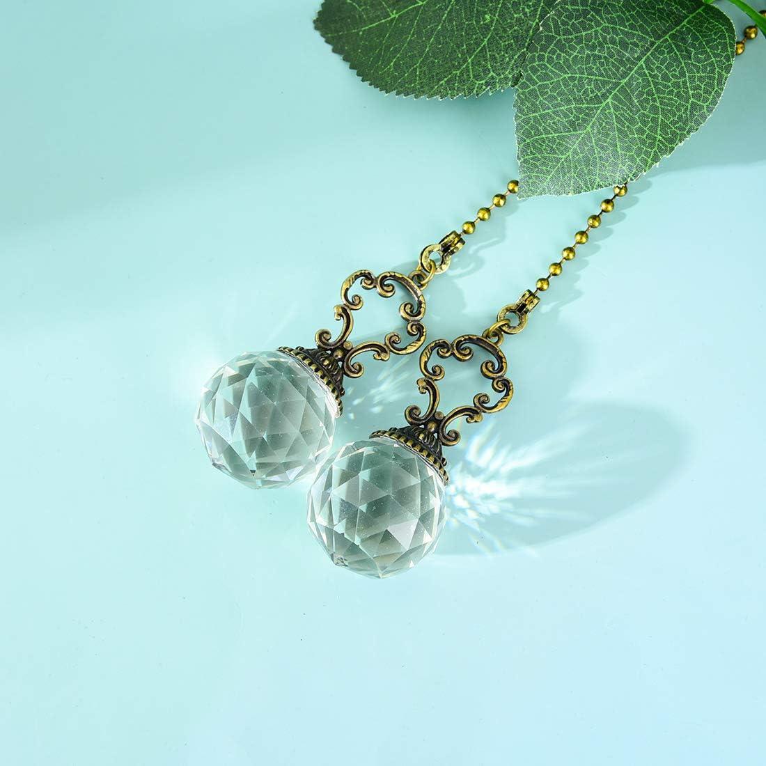 Juego de 2 tiradores de ventilador LONGSHENG vintage cristal