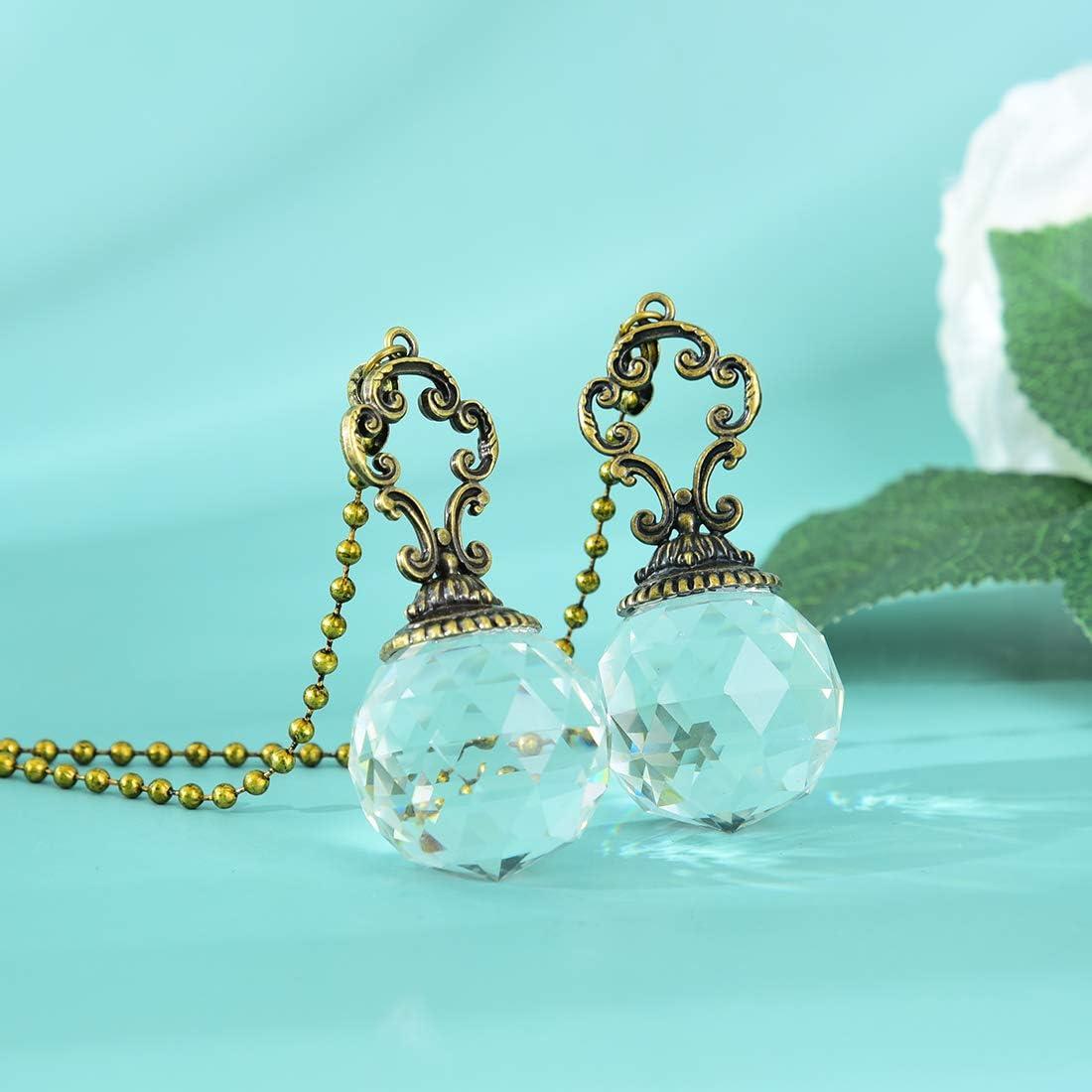 Juego de 2 tiradores de ventilador LONGSHENG vintage cristal