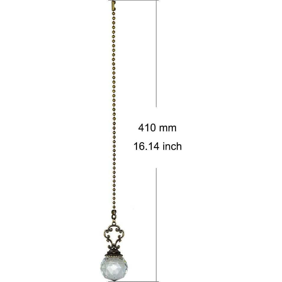 Juego de 2 tiradores de ventilador LONGSHENG vintage cristal