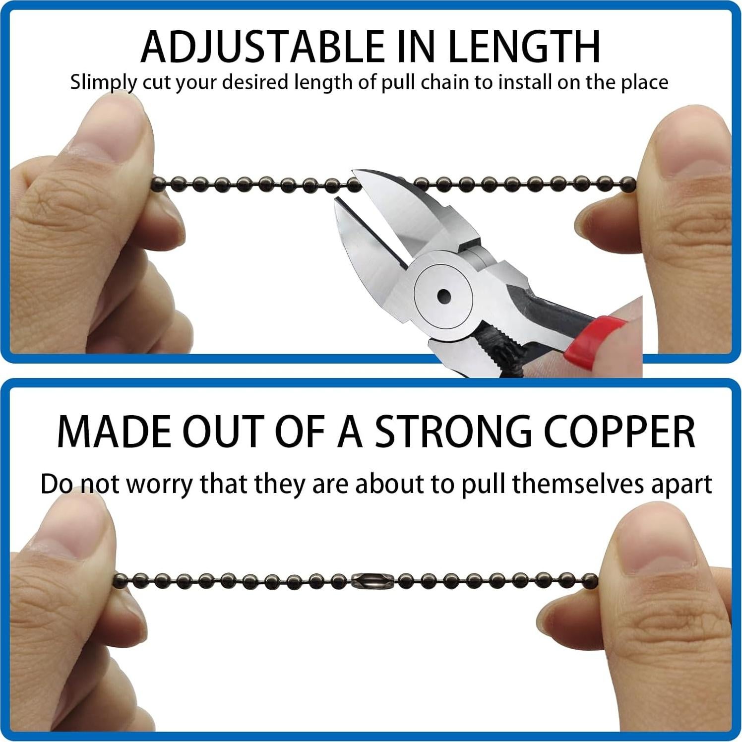 Juego de Cadenas de Tirón ELFCAB 30 cm Negro - 4 Piezas