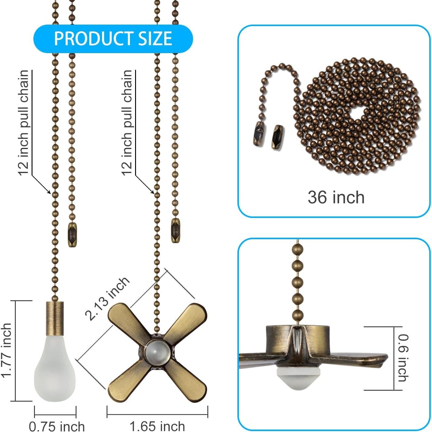 Juego de Cadenas de Tirón para Ventilador de Techo Mnixy
