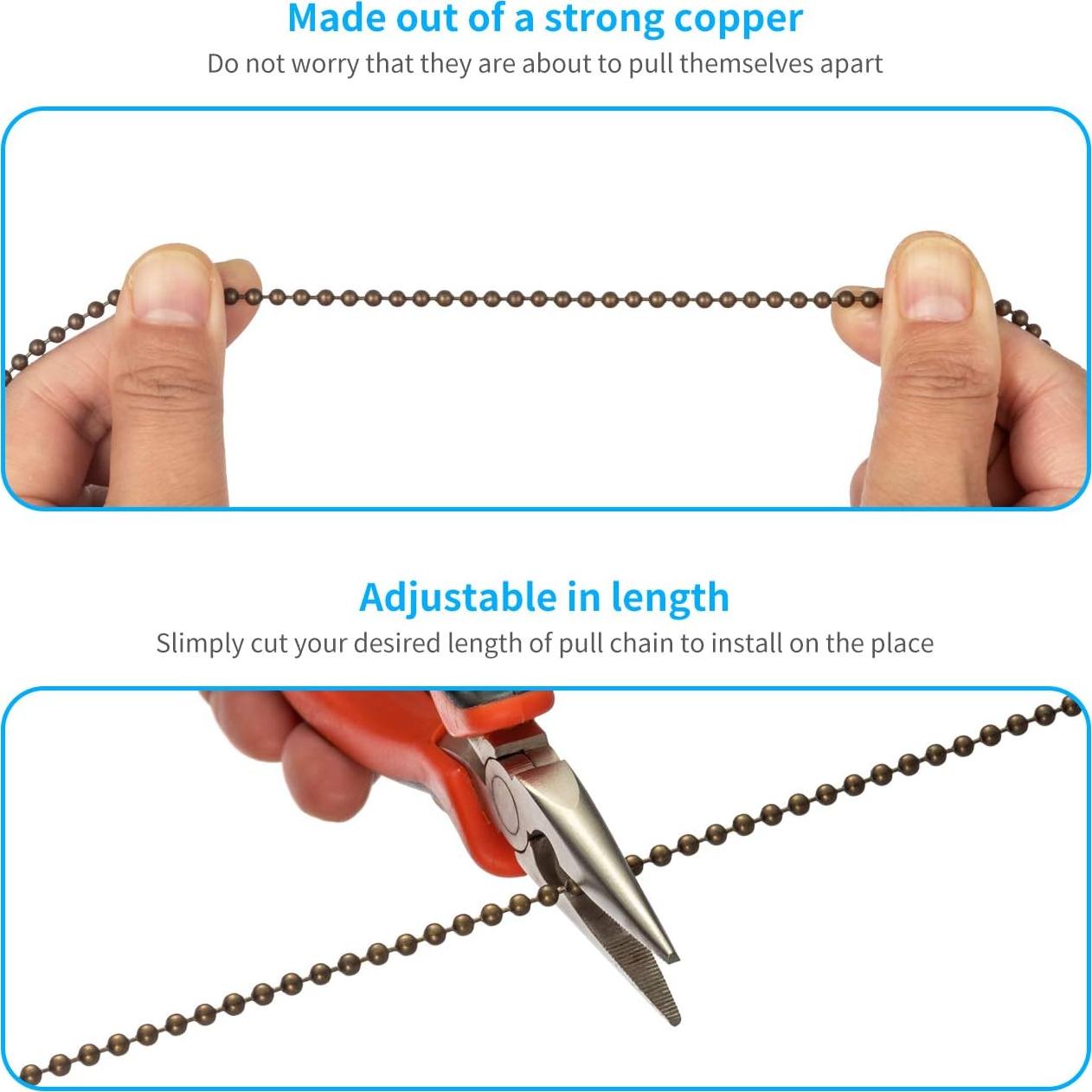 Juego de Cadenas de Tirón para Ventilador de Techo Mnixy