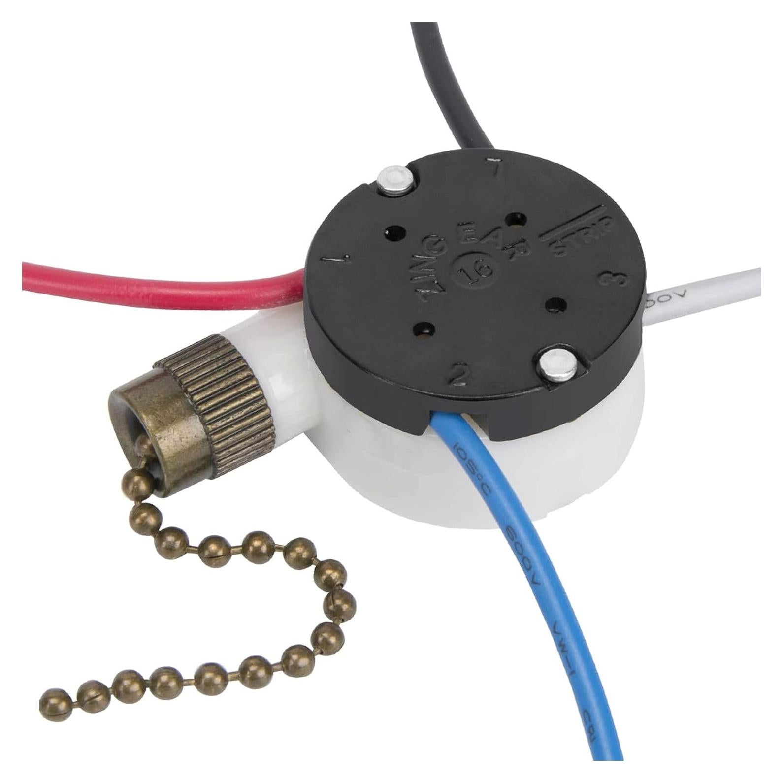 Interruptor de Ventilador de Techo Bsentster ZE-208s 3 Velocidades 4 Hilos