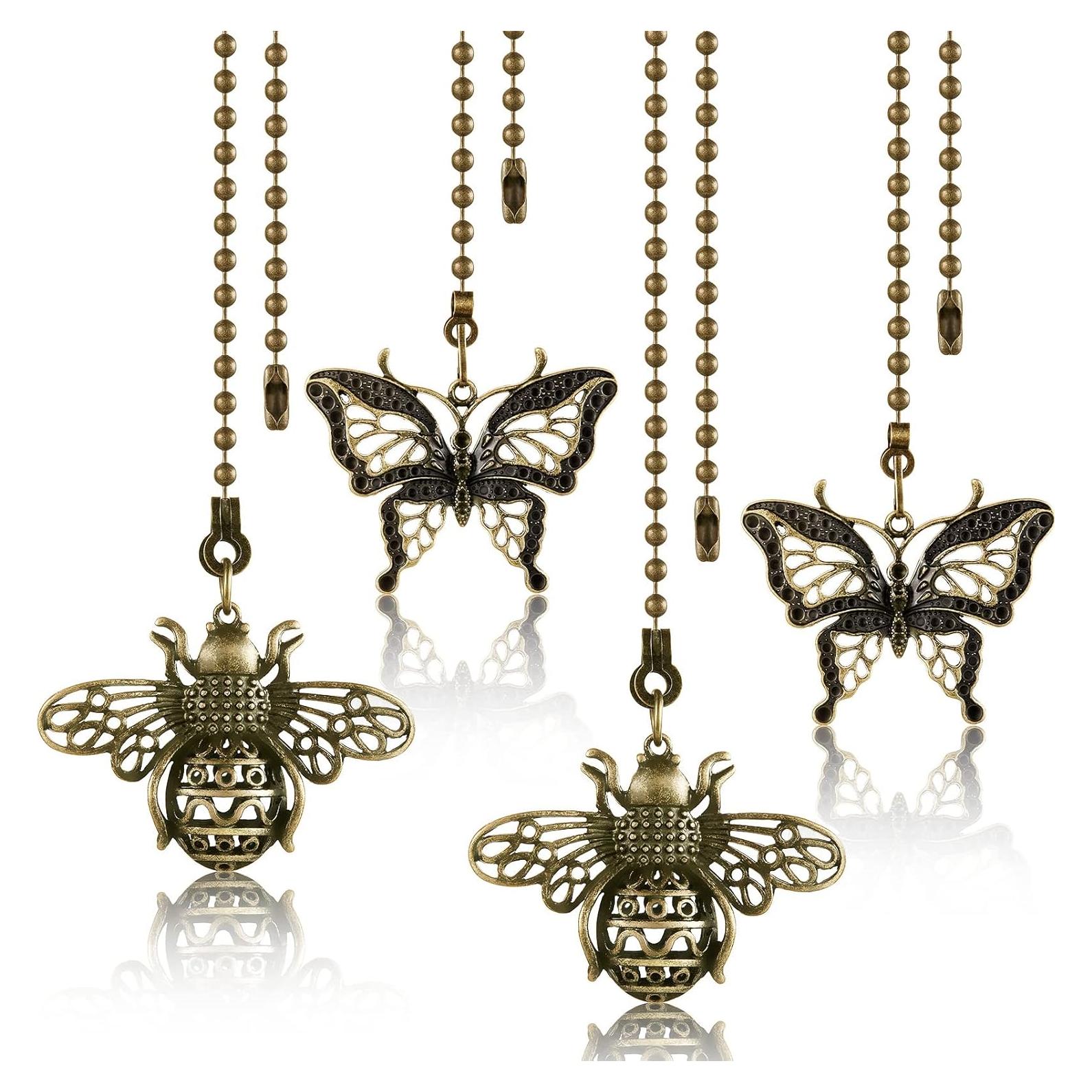 4 Cadenas de Tirar para Ventilador de Techo Vintage Bronce