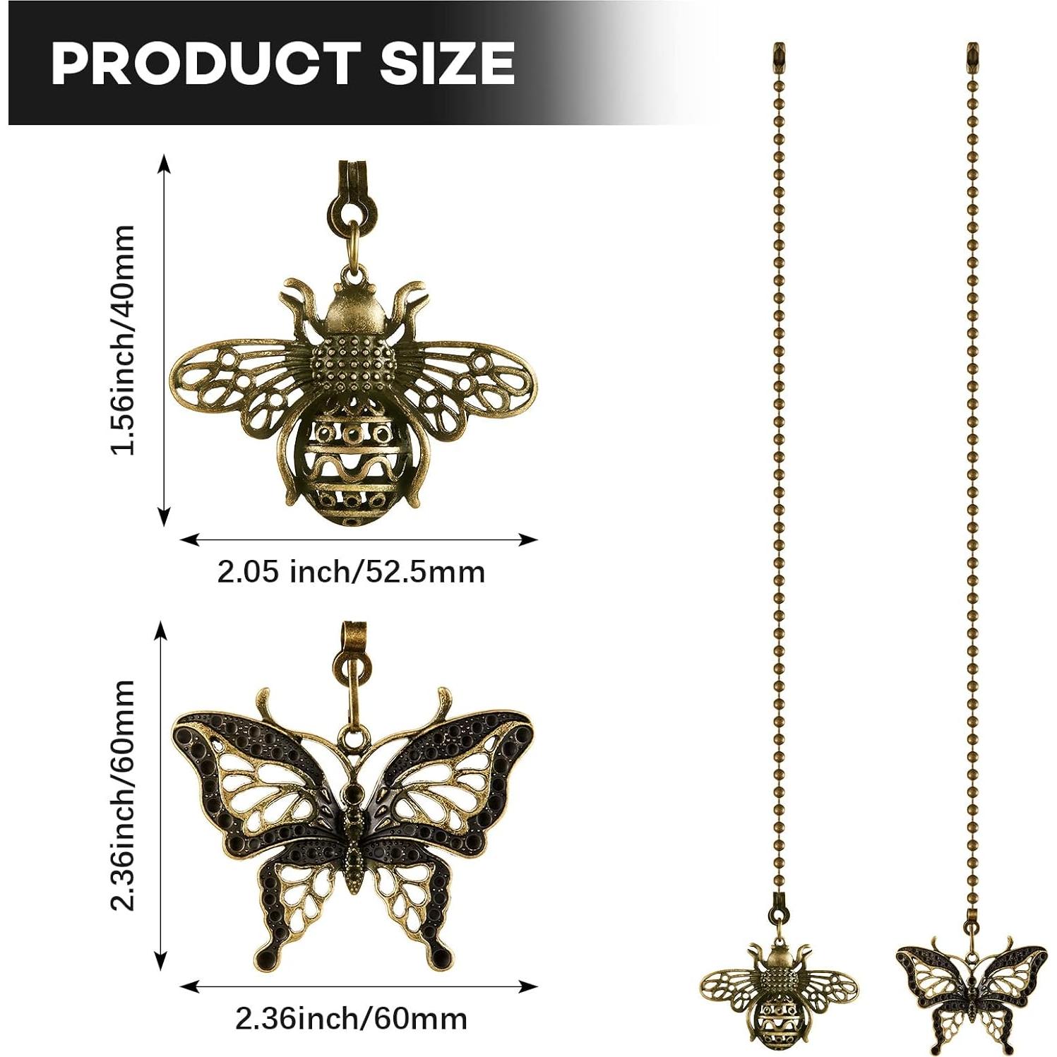 4 Cadenas de Tirar para Ventilador de Techo Vintage Bronce