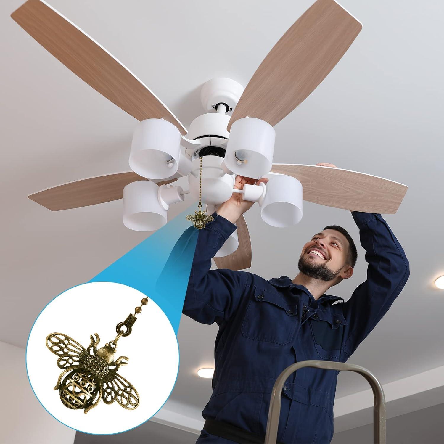 4 Cadenas de Tirar para Ventilador de Techo Vintage Bronce