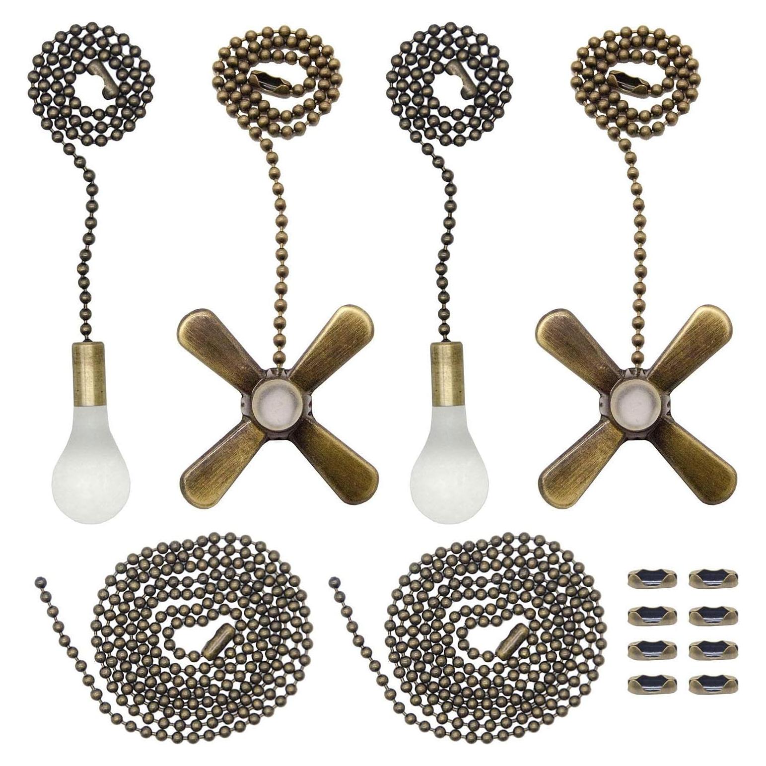Juego de cadenas de tirón Iceyyyy Bronze para ventilador de techo