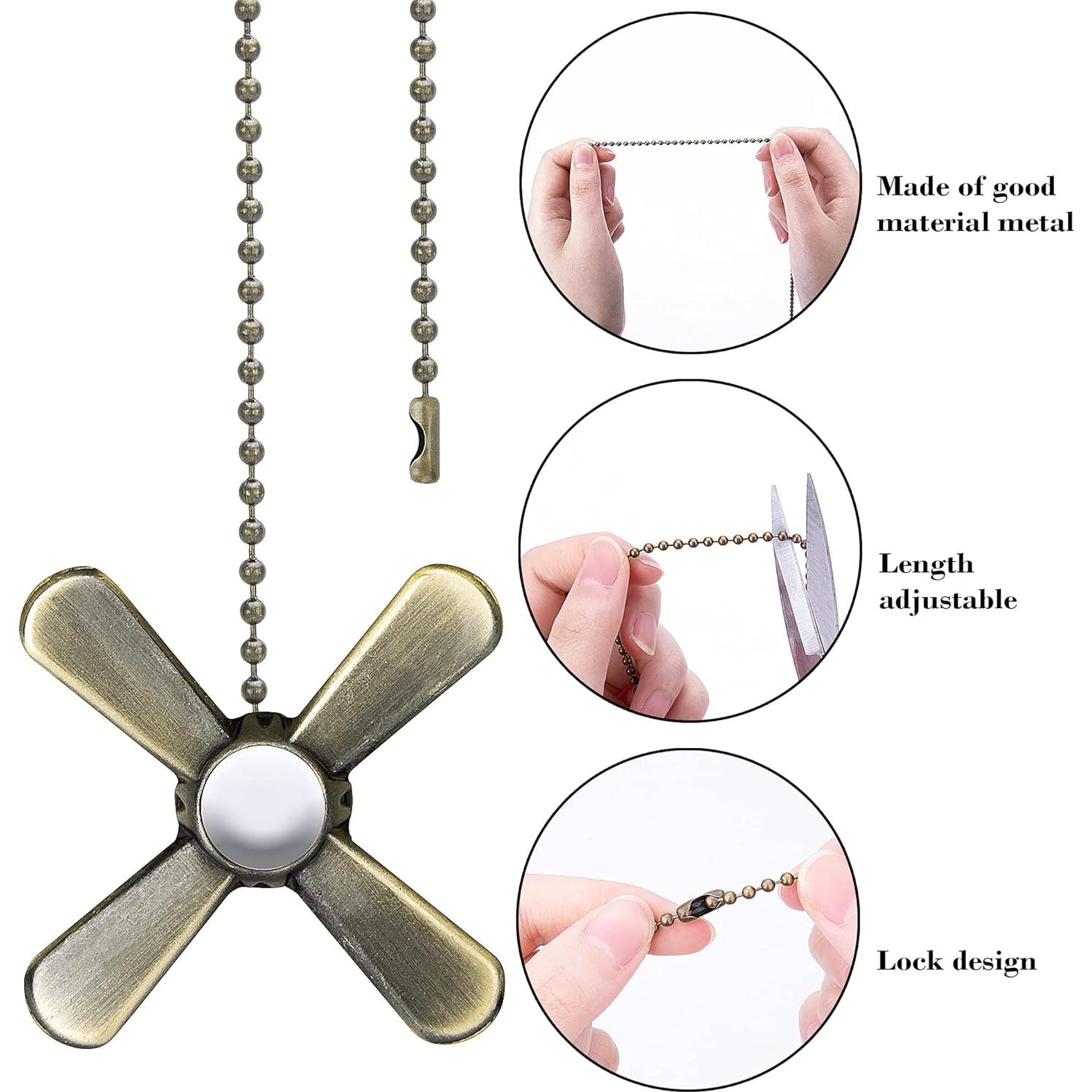 Juego de cadenas de tirón Iceyyyy Bronze para ventilador de techo