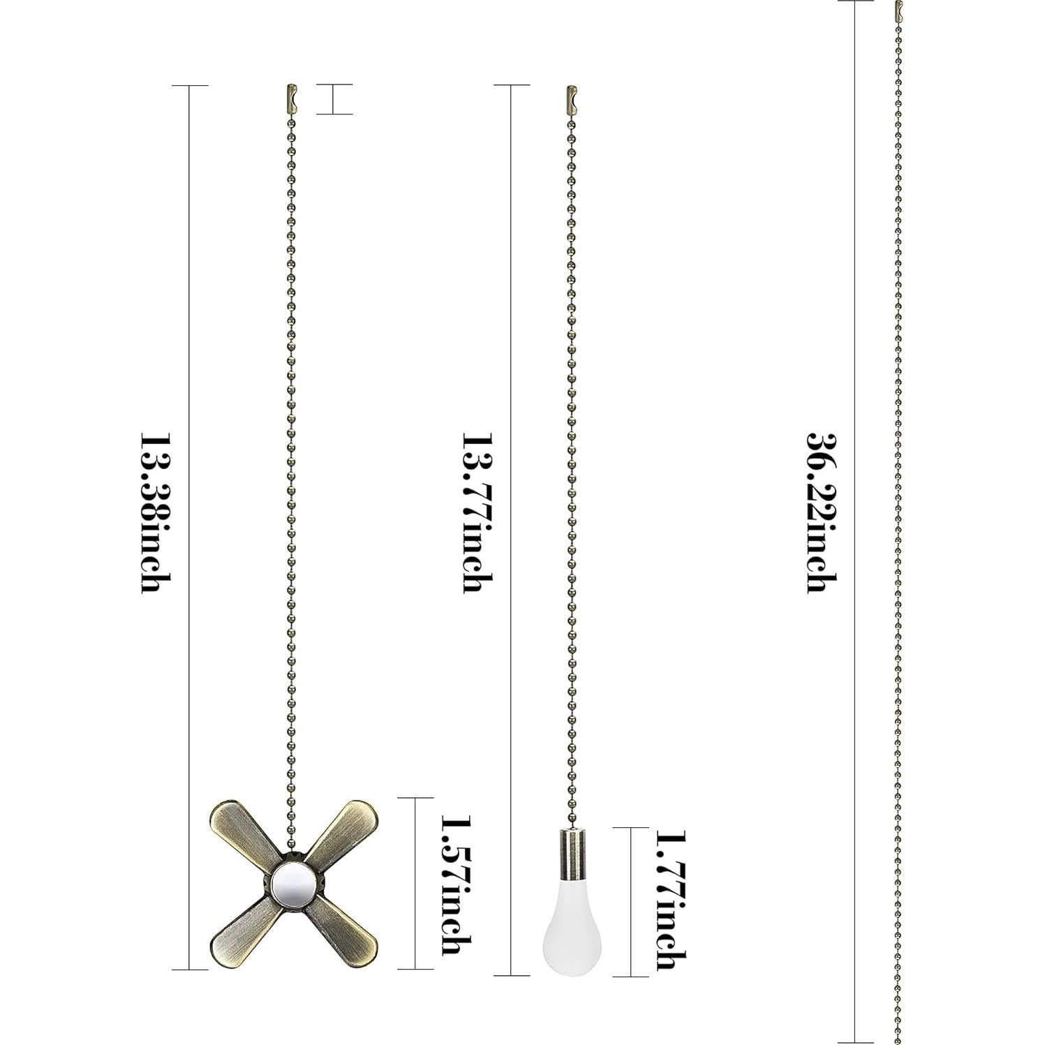 Juego de cadenas de tirón Iceyyyy Bronze para ventilador de techo