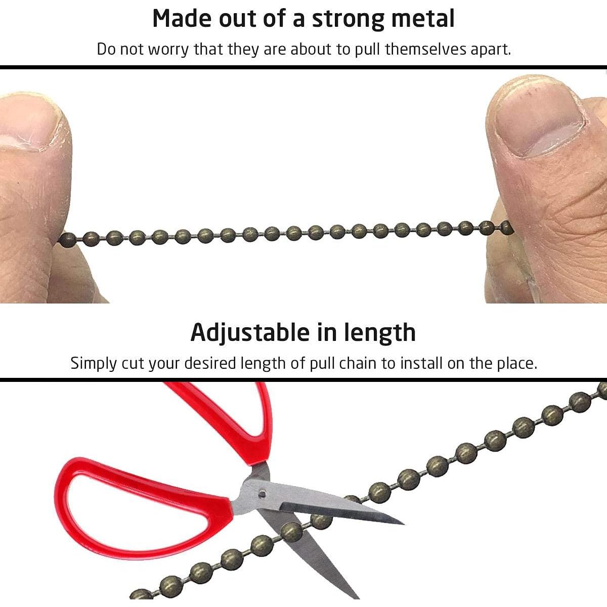 Juego de cadenas de tirón Iceyyyy Bronze para ventilador de techo