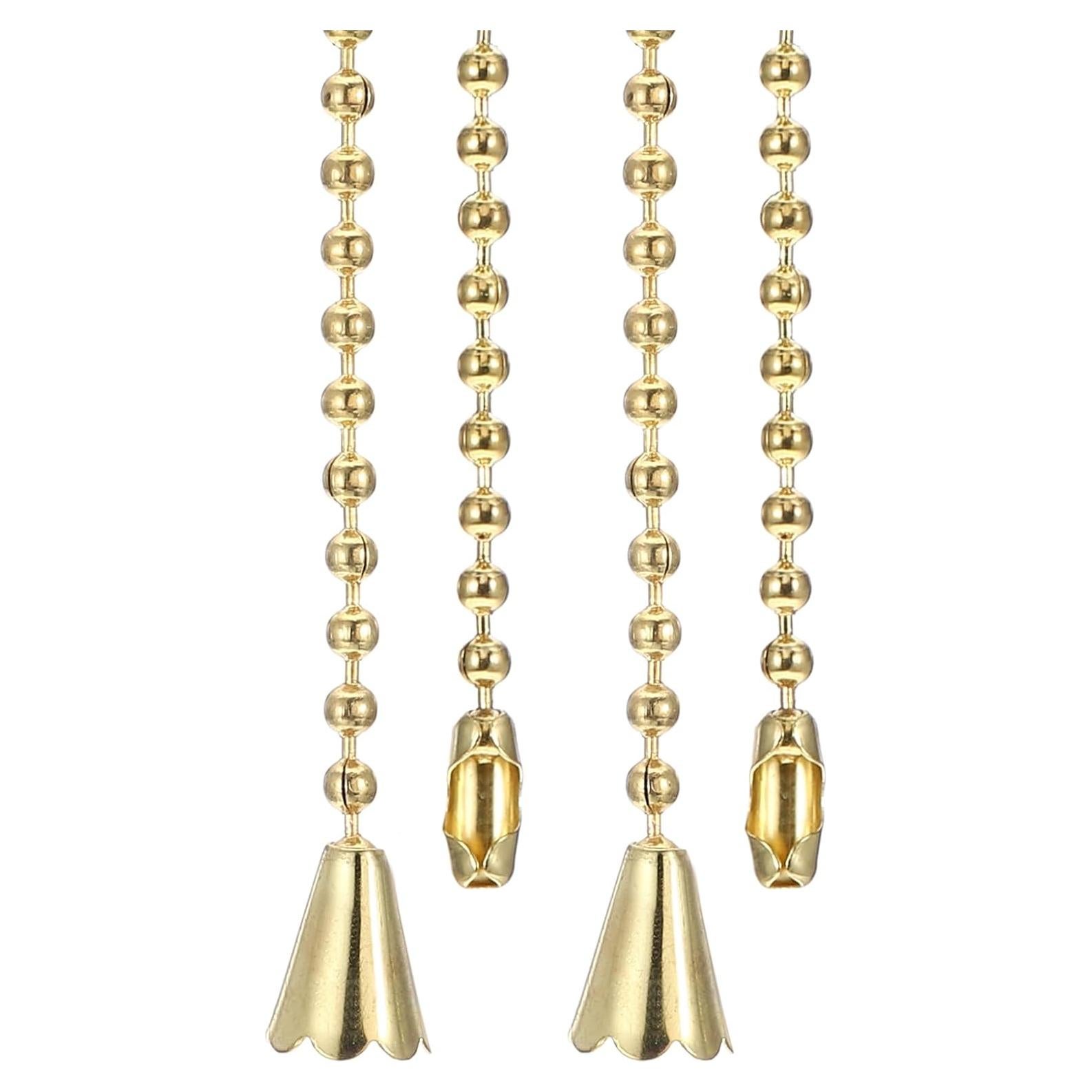 Cadena de Tirar para Ventilador de Techo PATIKIL 1m Dorado - 2 Pcs