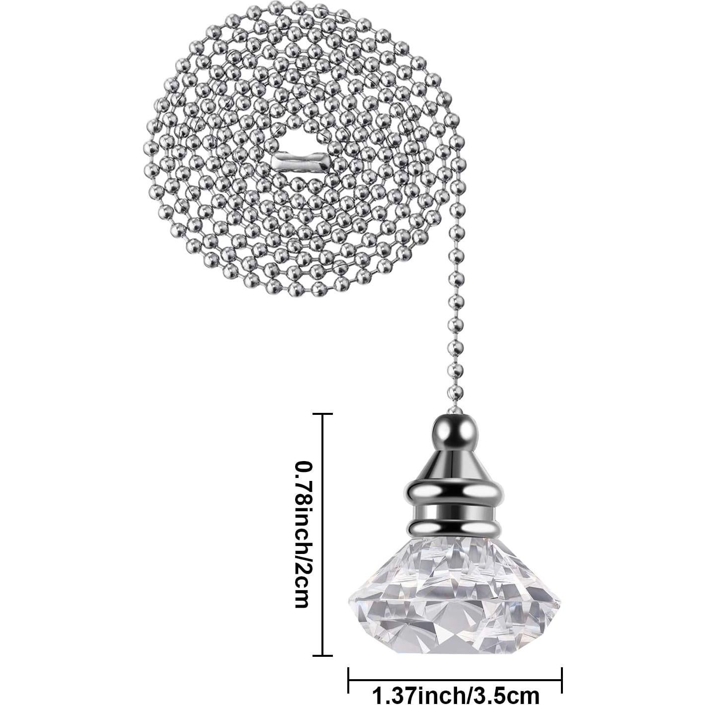 Cadena de Tirar JOVITEC con Cristal Diamante 1m Transparente
