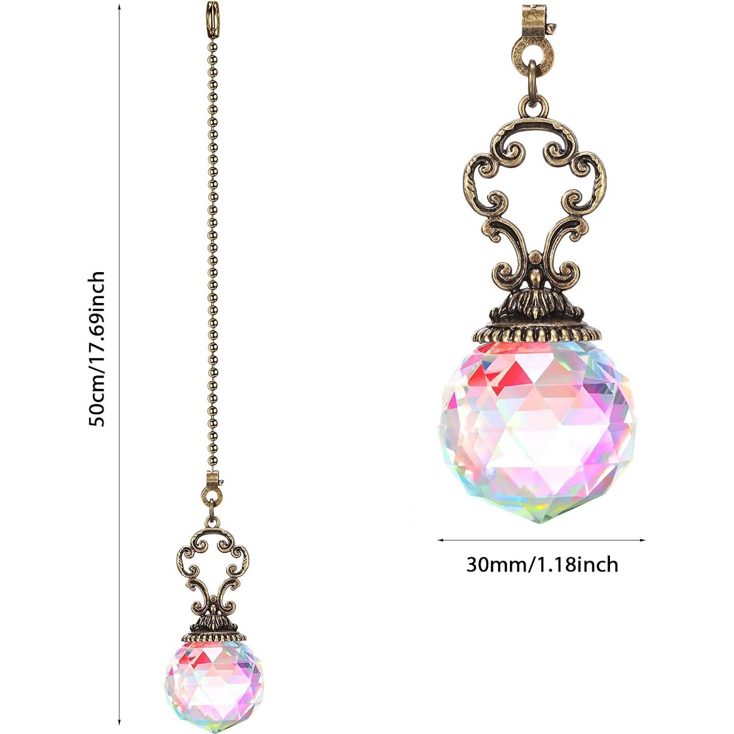 Cadenas de Tirar Vintage Honoson 4 Piezas con Prisma de Cristal