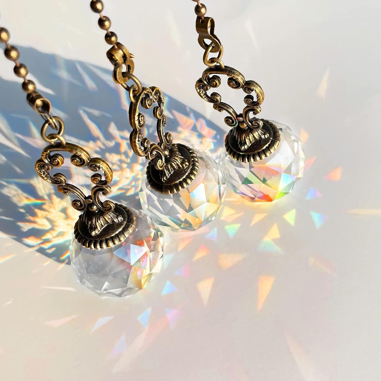 Cadenas de Tirar Vintage Honoson 4 Piezas con Prisma de Cristal