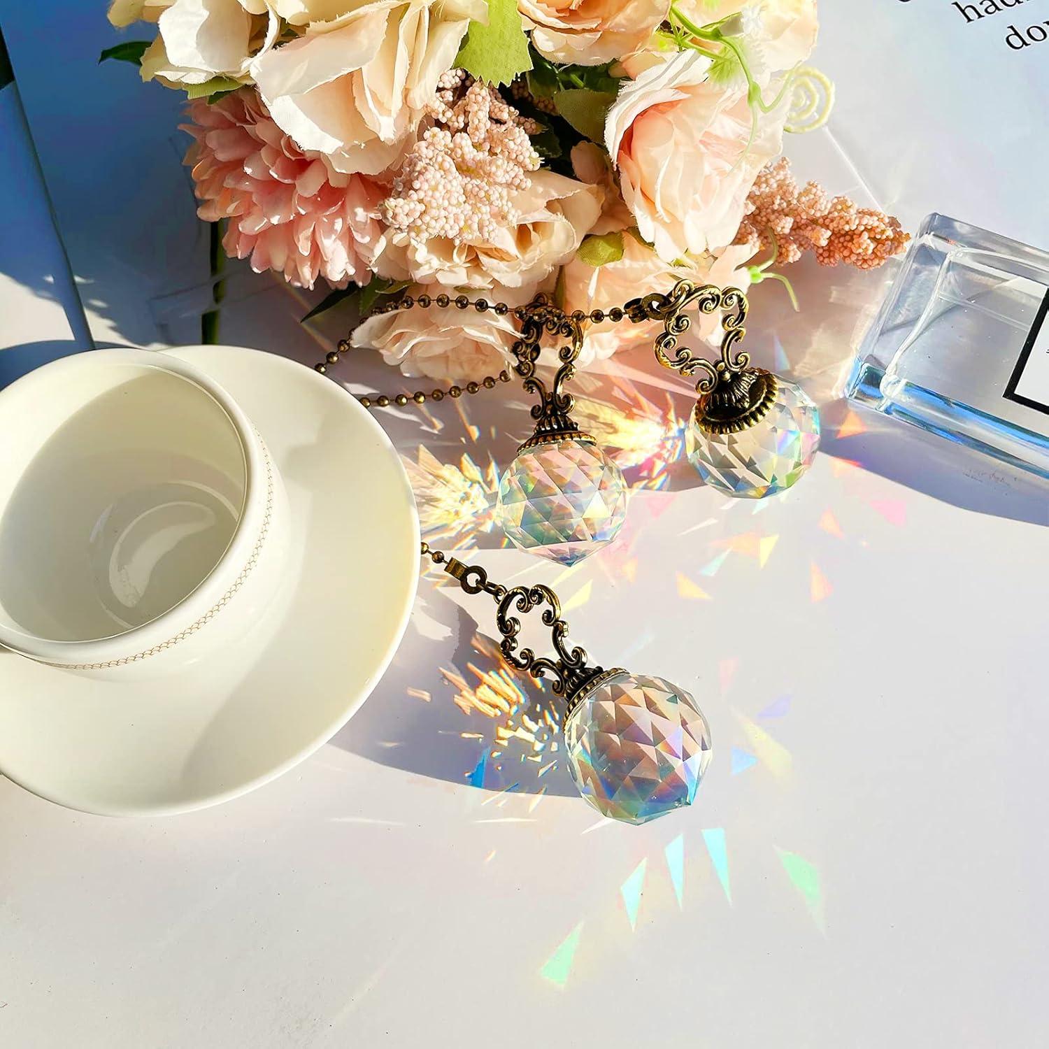 Cadenas de Tirar Vintage Honoson 4 Piezas con Prisma de Cristal