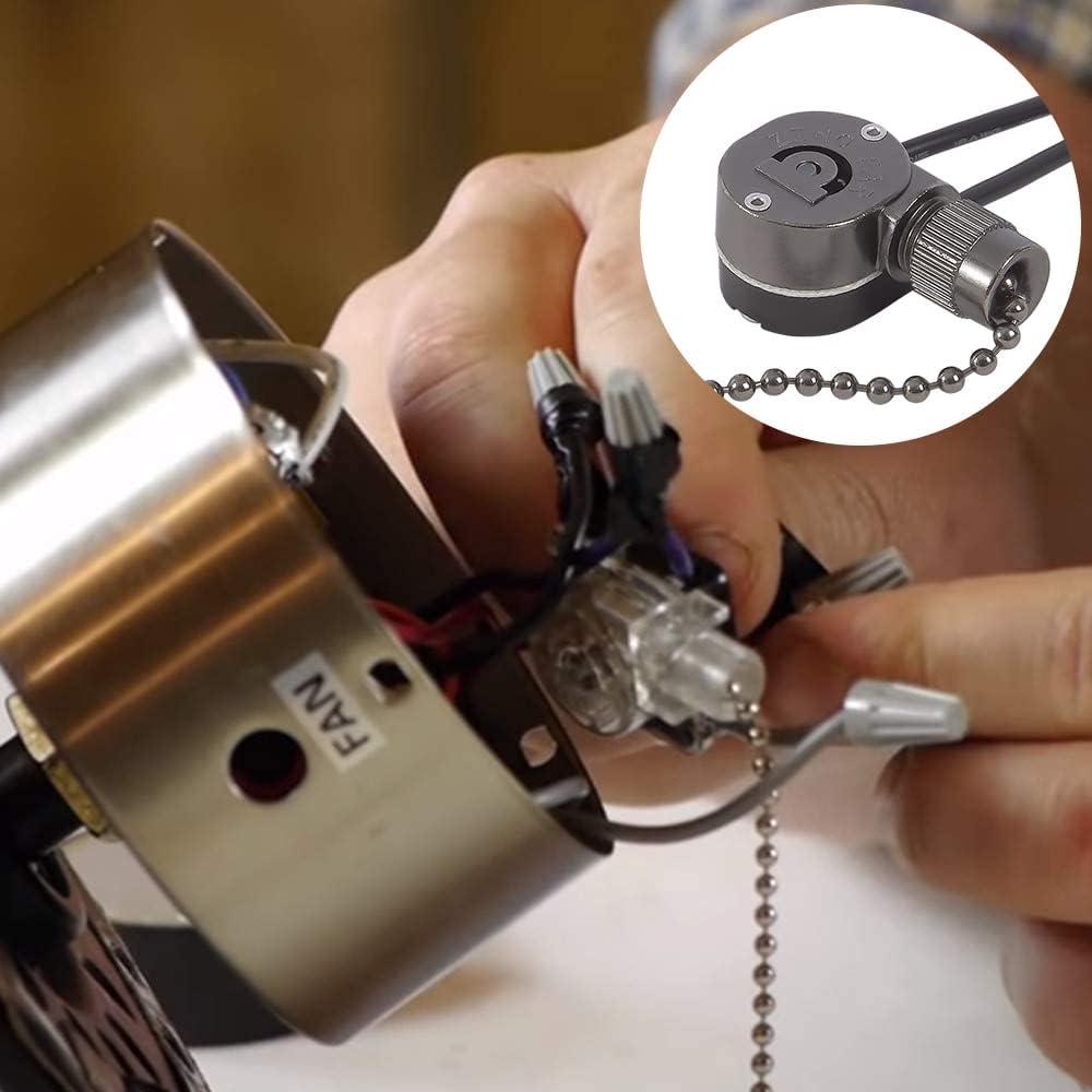 Interruptor de Luz de Ventilador de Techo ZE-109M 2 Cables Metal