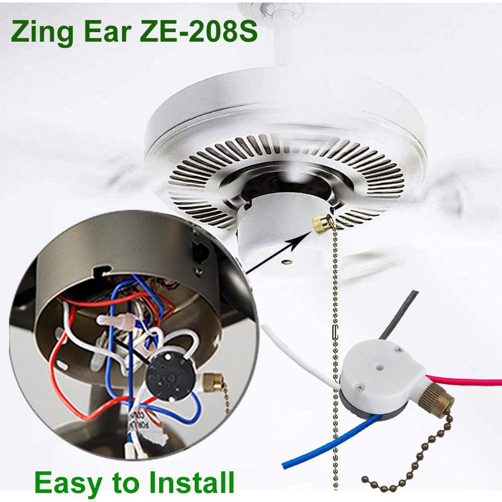 Interruptor de Ventilador de Techo Zing Ear ZE-208s 3 Velocidades