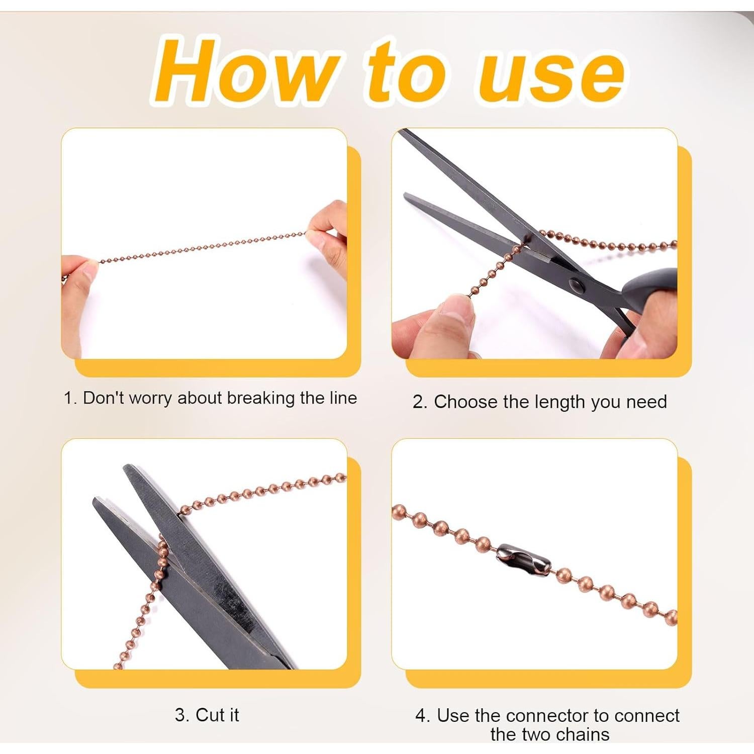 Cadena de Tirar para Ventilador de Techo 3m Gosknor con 20 Conectores