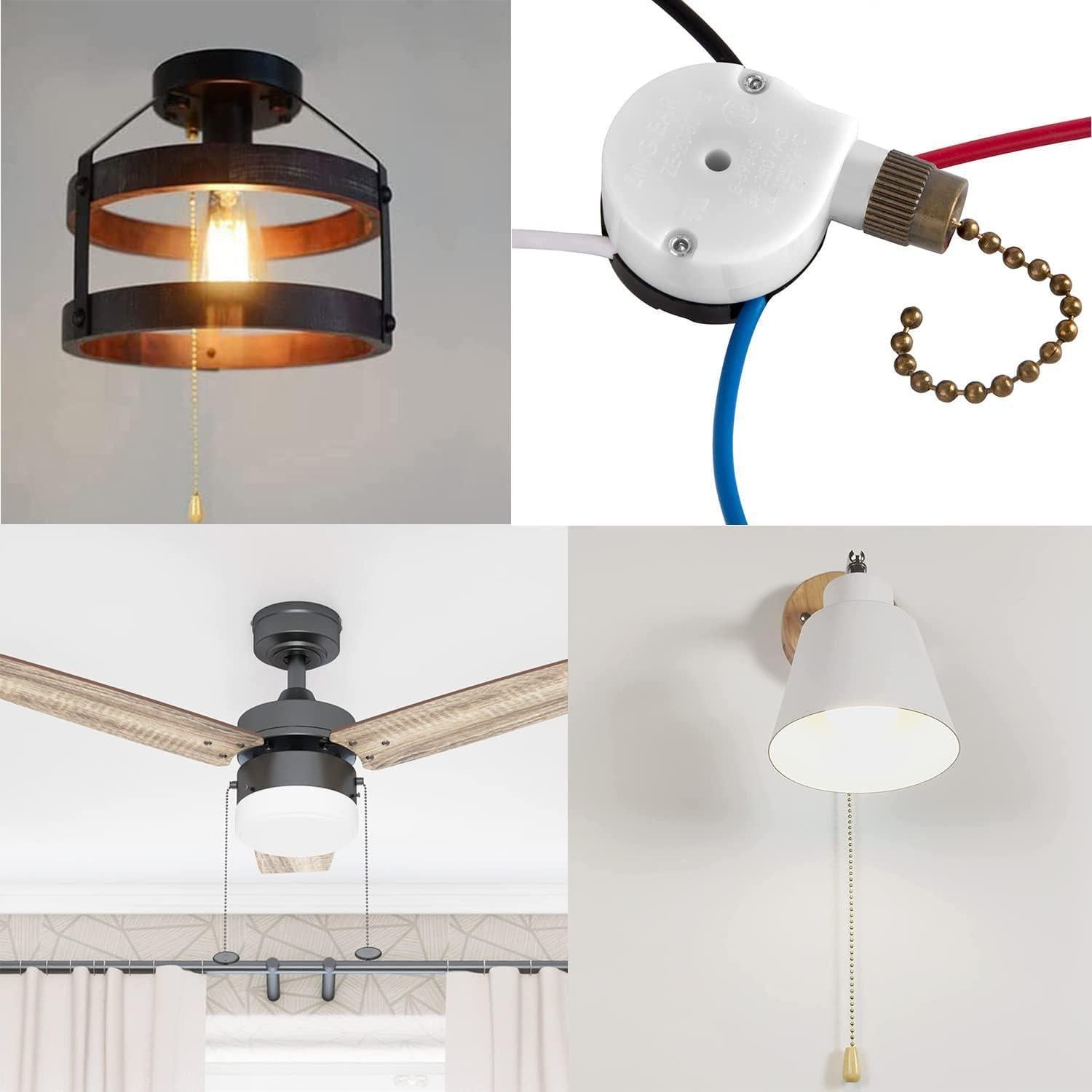 Interruptor de Ventilador de Techo Aoprofree ZE-208s 3 Velocidades Bronce