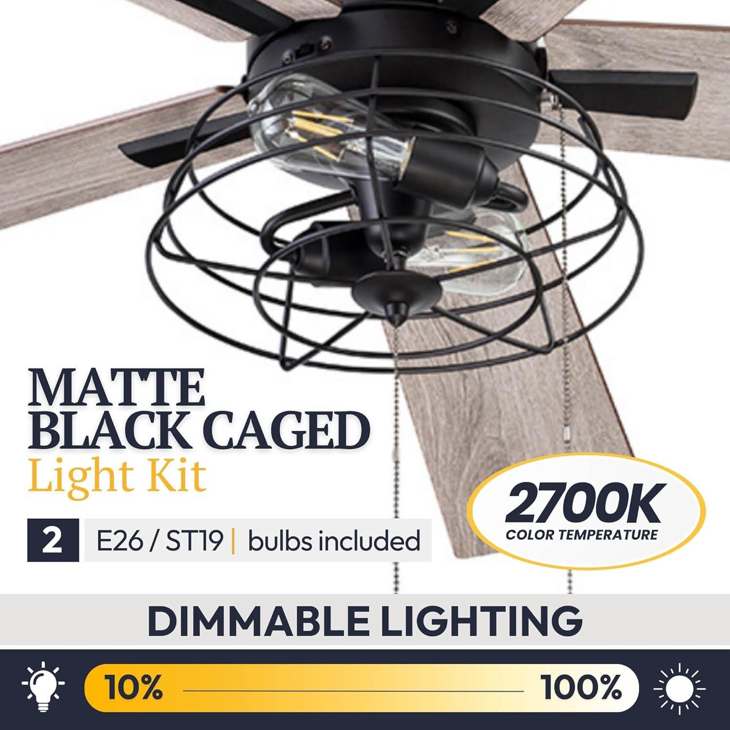 Ventilador de Techo Prominence Home Marshall 52" LED Negro Mate