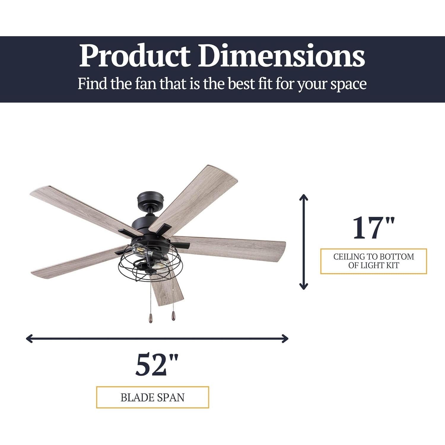 Ventilador de Techo Prominence Home Marshall 52" LED Negro Mate