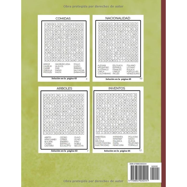 SOPA DE LETRAS EN ESPAÑOL LETRA GRANDE: Libro de Pasatiempos para adolescentes, adultos y mayores (Spanish Edition)