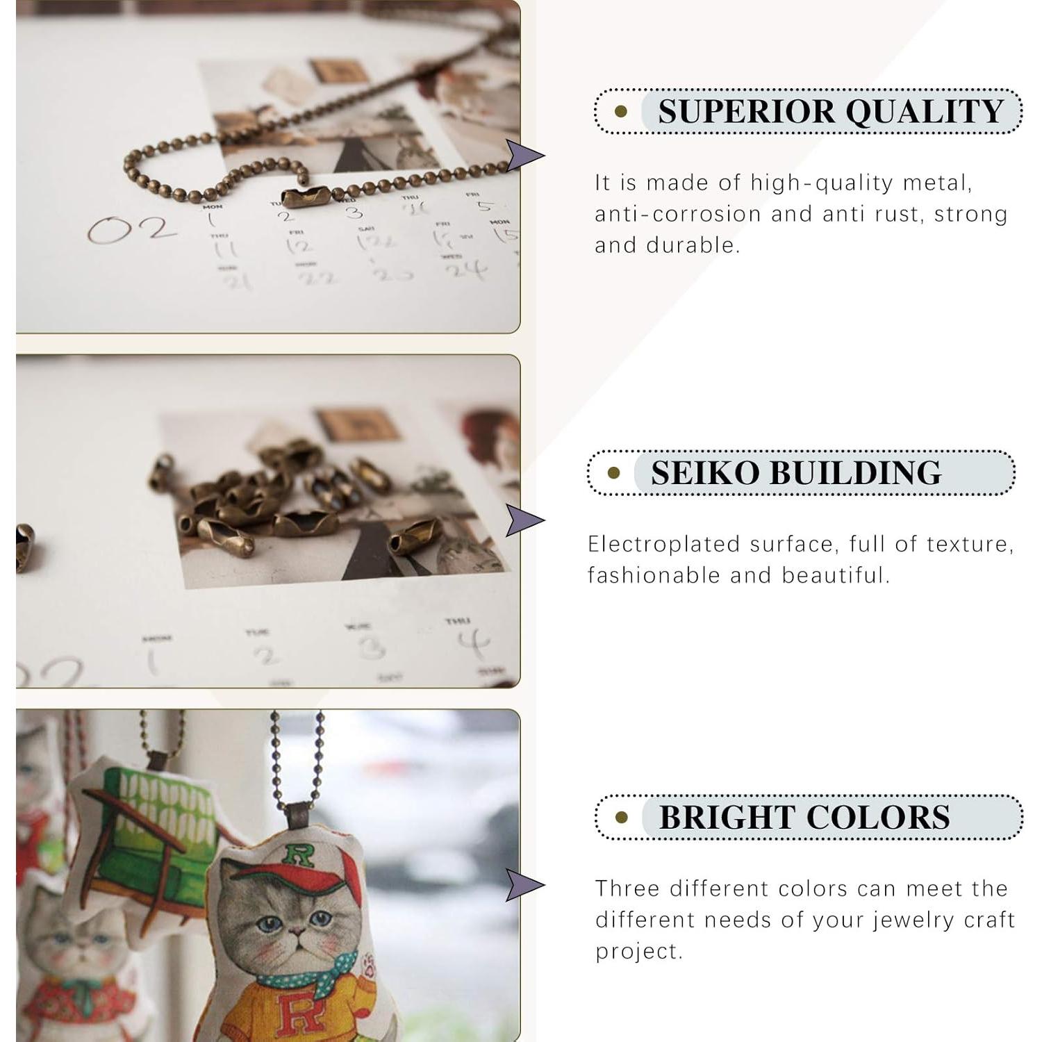 Swpeet Extensión de Cadena de Tirar Ventilador Techo Bronce 3Pcs