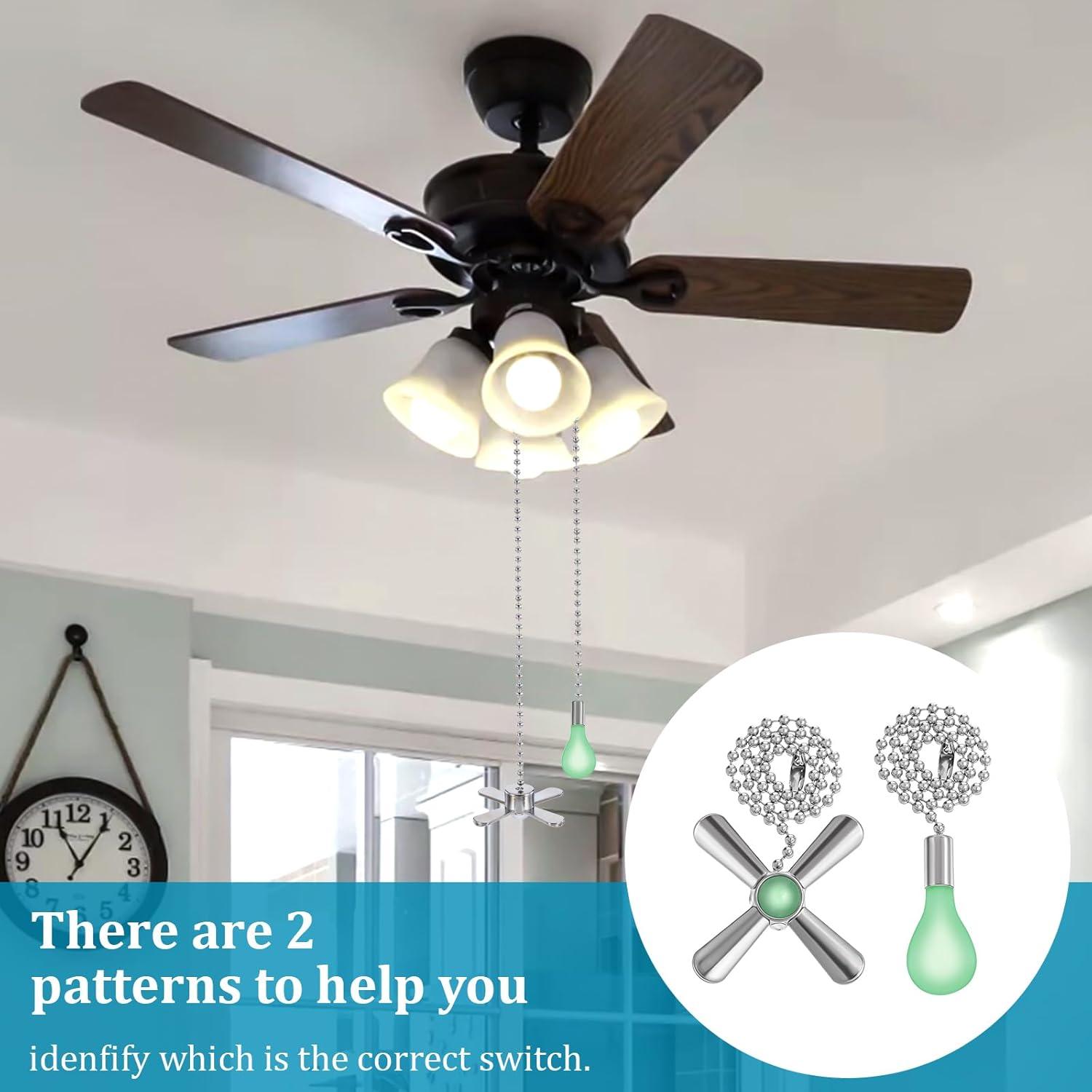 Extensores de Cadena de Ventilador de Techo Bruislard 31cm Plata