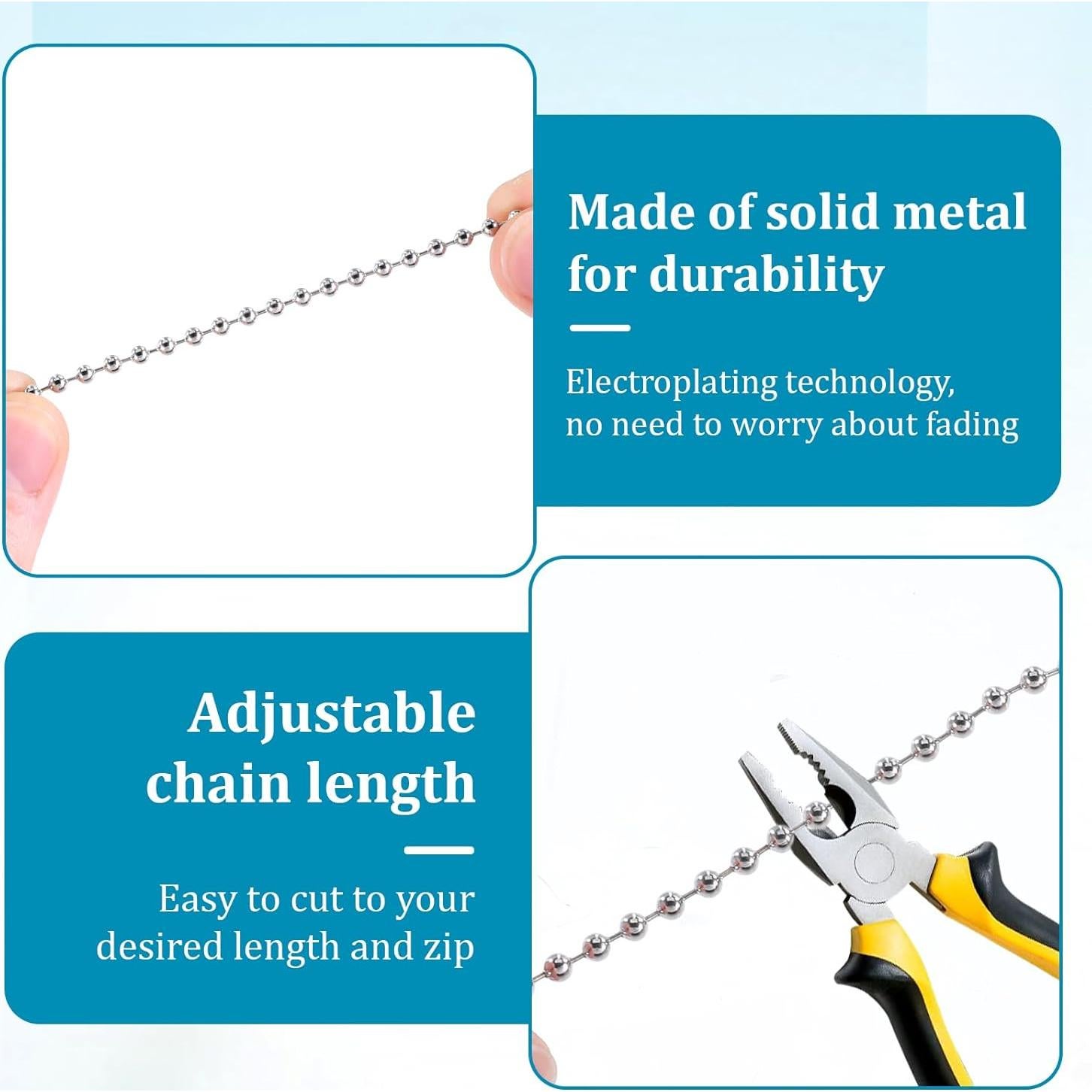 Extensores de Cadena de Ventilador de Techo Bruislard 31cm Plata