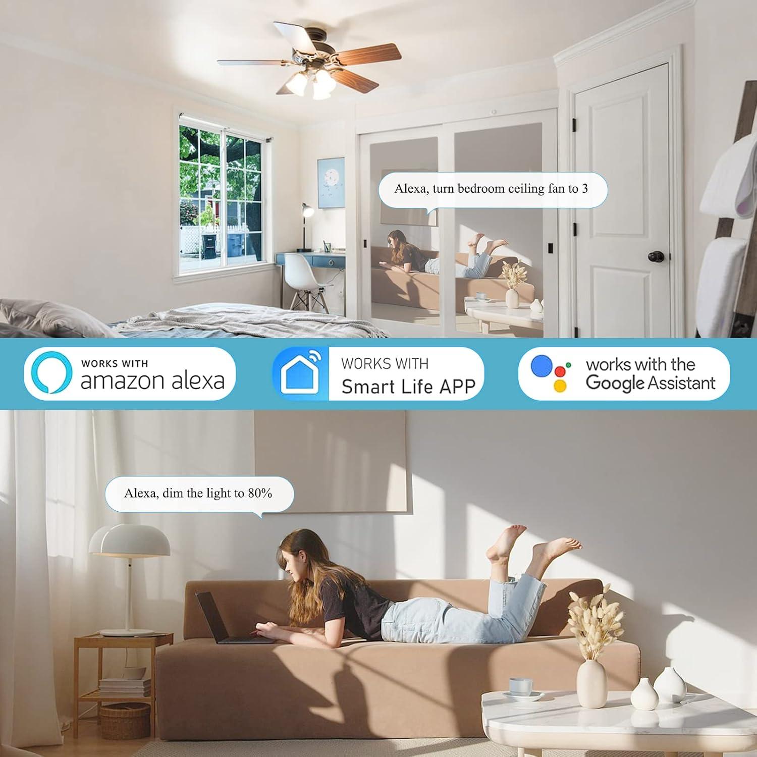 Kit Control Remoto Ventilador Techo Prichor HK05, Wi-Fi, 3 Velocidades