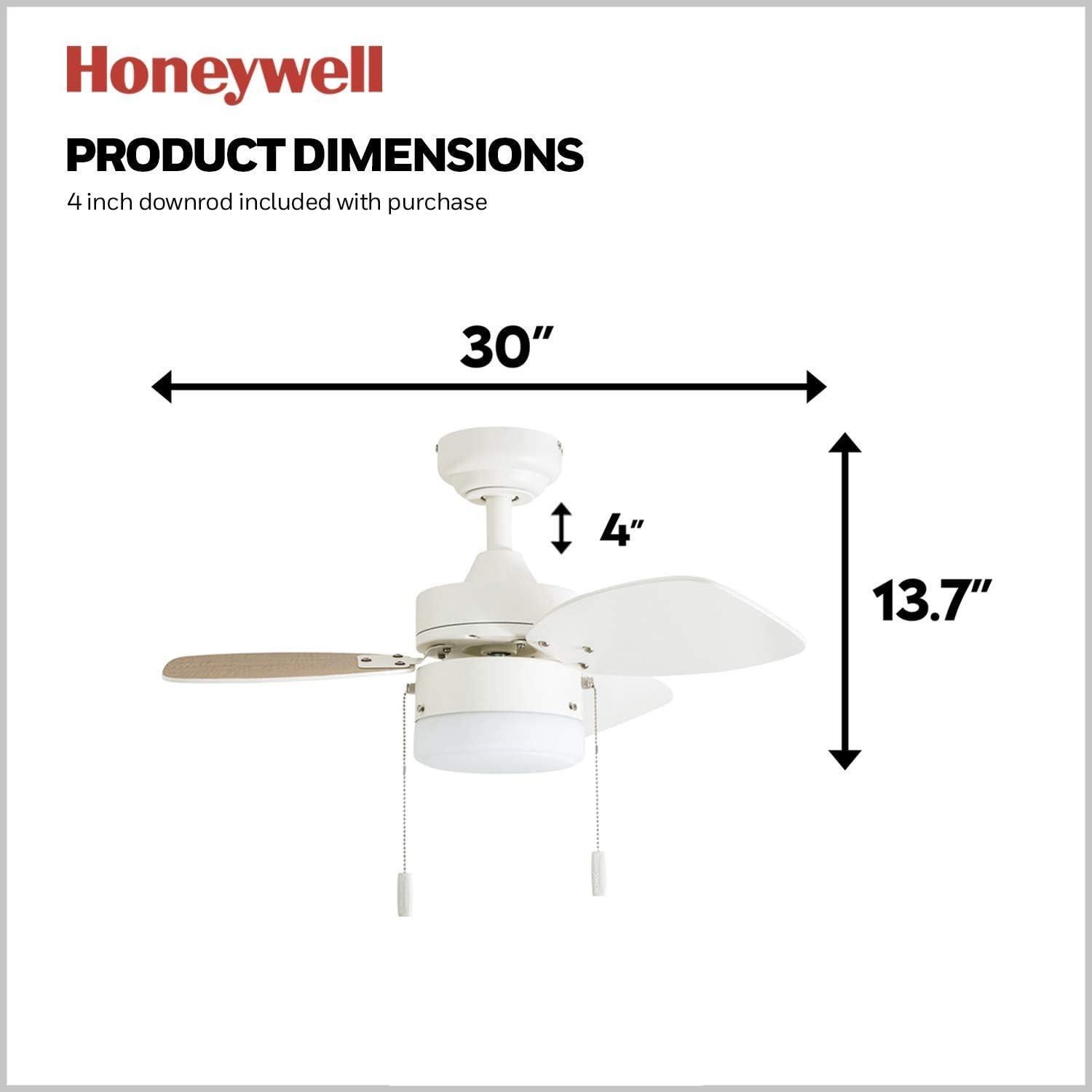 Ventilador de Techo Honeywell Ocean Breeze 76 cm con Luz LED