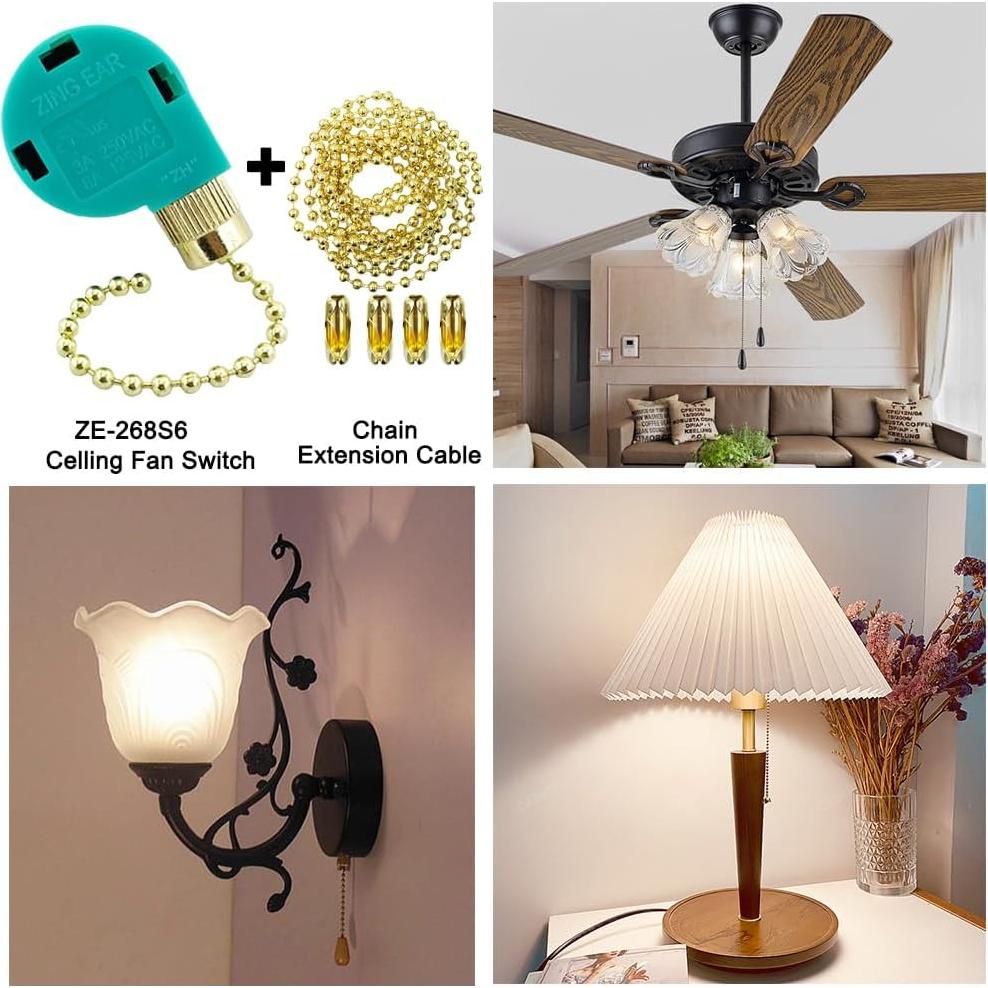 Interruptor de cadena Zing Ear ZE-268S6 3 velocidades 4 cables