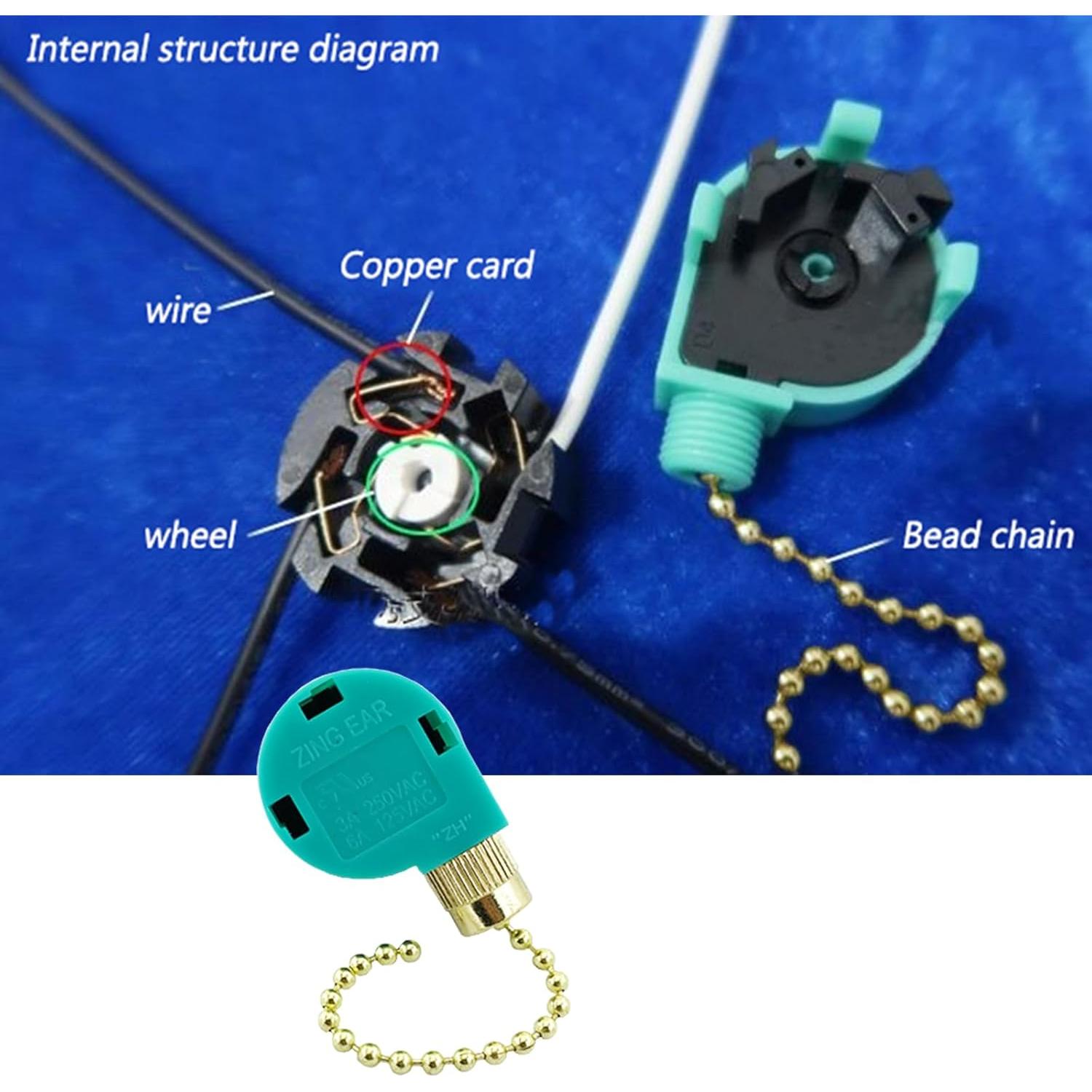 Interruptor de cadena Zing Ear ZE-268S6 3 velocidades 4 cables
