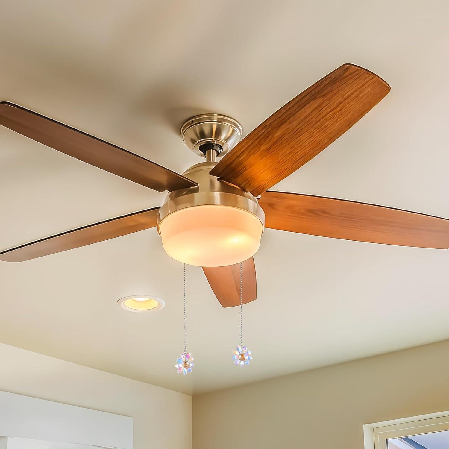 Cadena de Tirar para Ventilador de Techo Xindojuz, 2 Pcs, Cristal