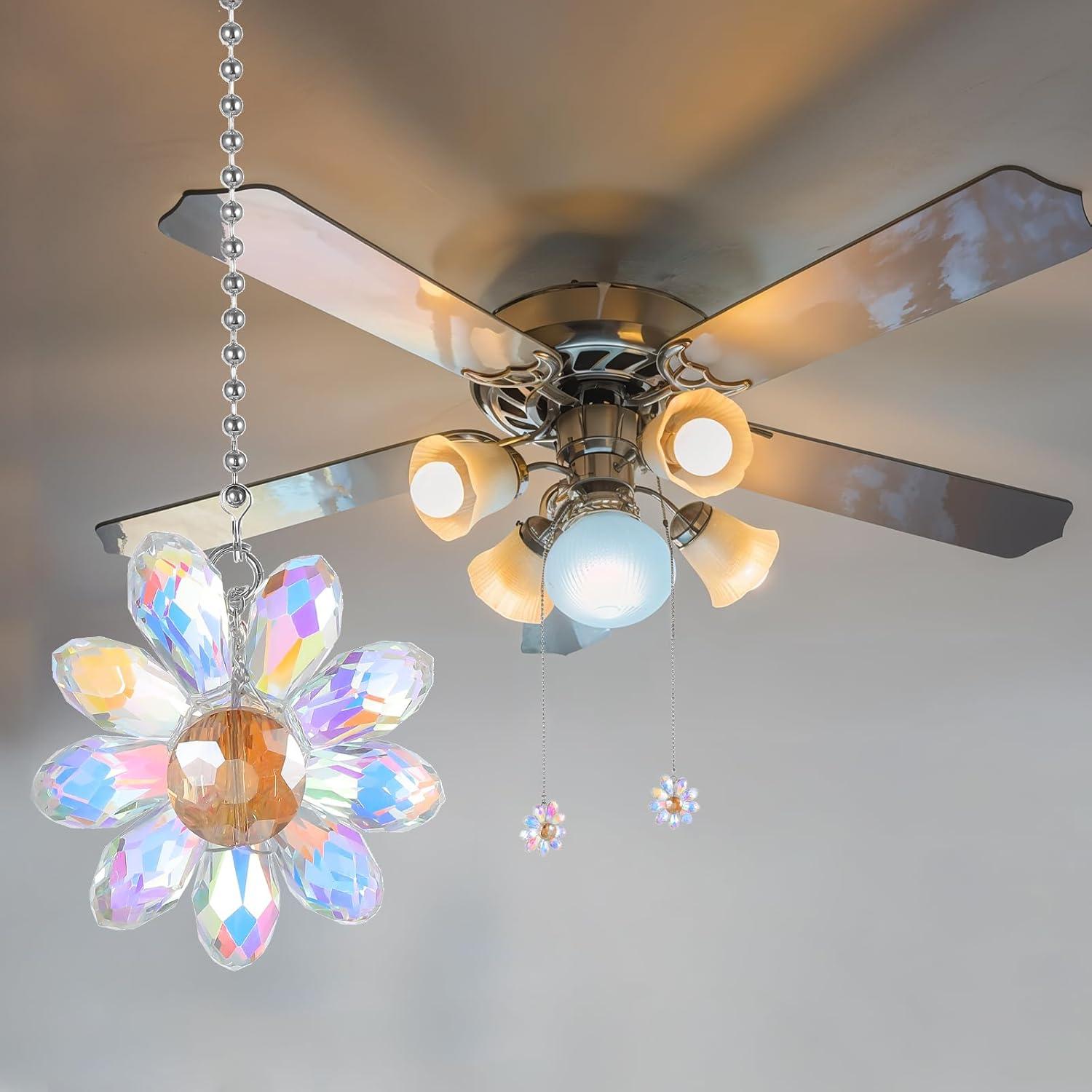 Cadena de Tirar para Ventilador de Techo Xindojuz, 2 Pcs, Cristal