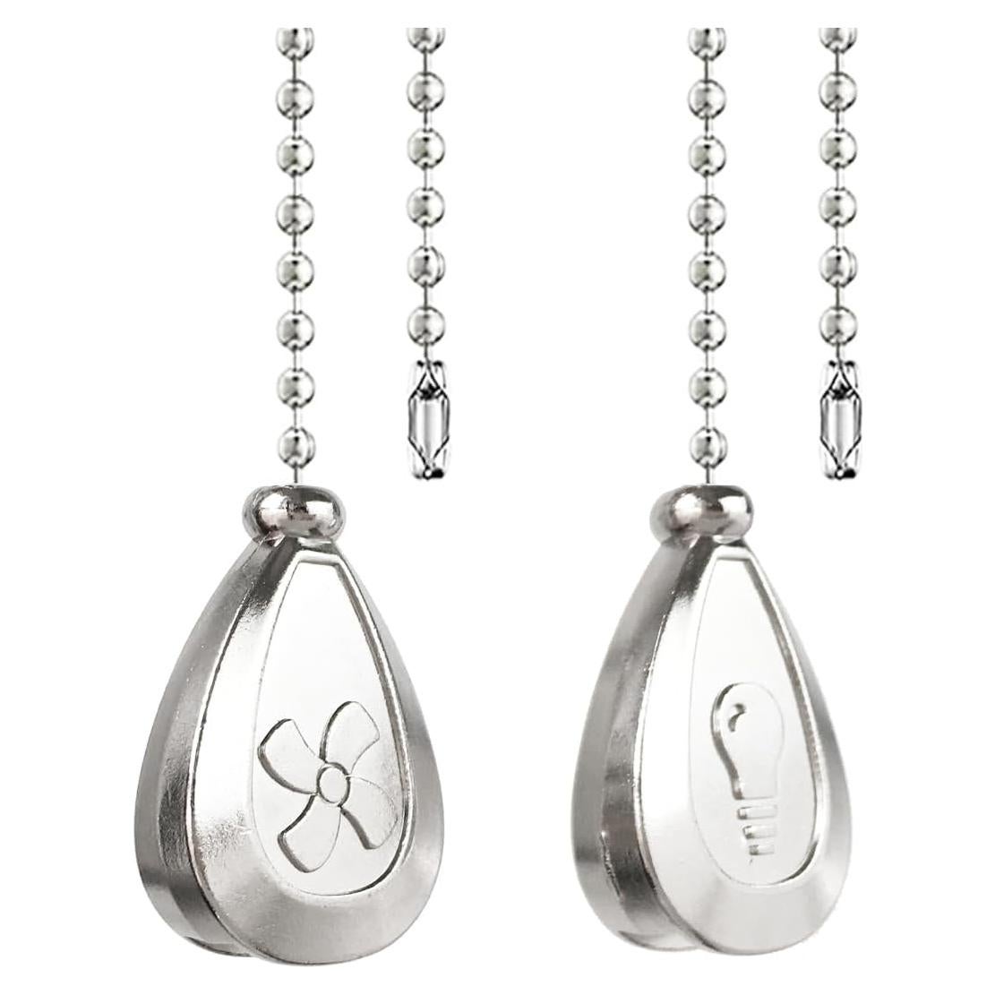 Paquete de 2 cadenas de tirador OMYZERO 30.48 cm Plata Retro