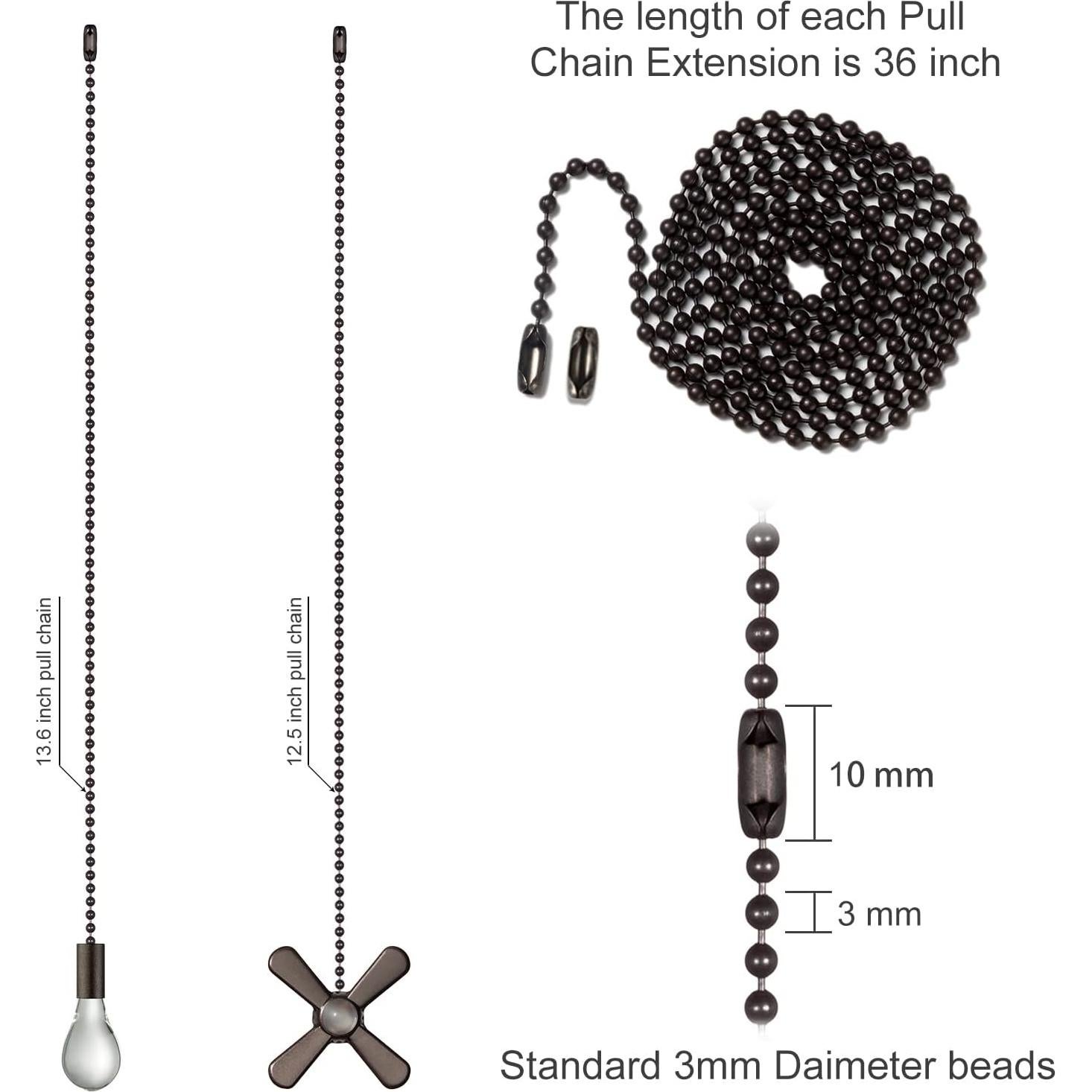 Juego de Cadenas para Ventilador de Techo ELFCAB 4 Piezas