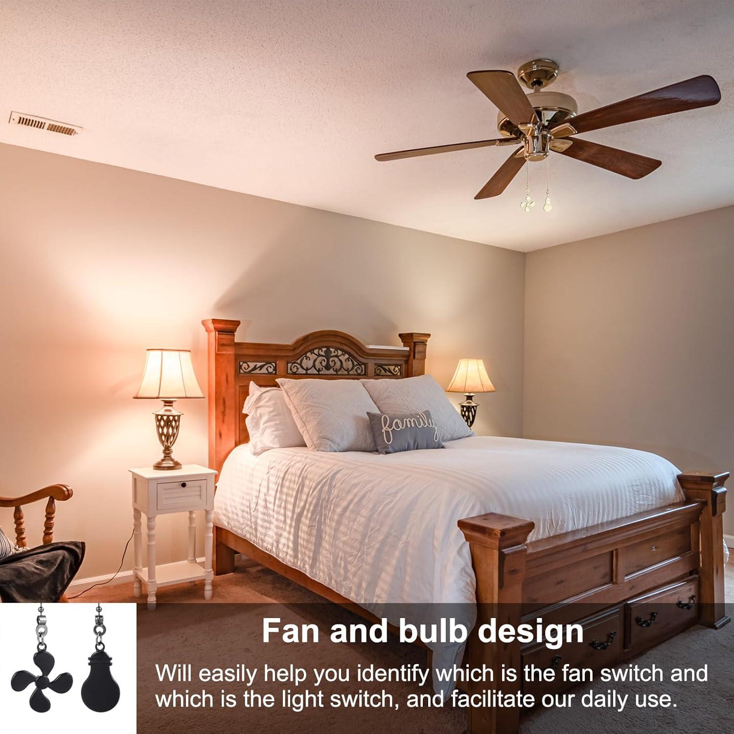 Extensión Cadena Tirar Ventilador Techo UXCELL 6 Piezas Negro