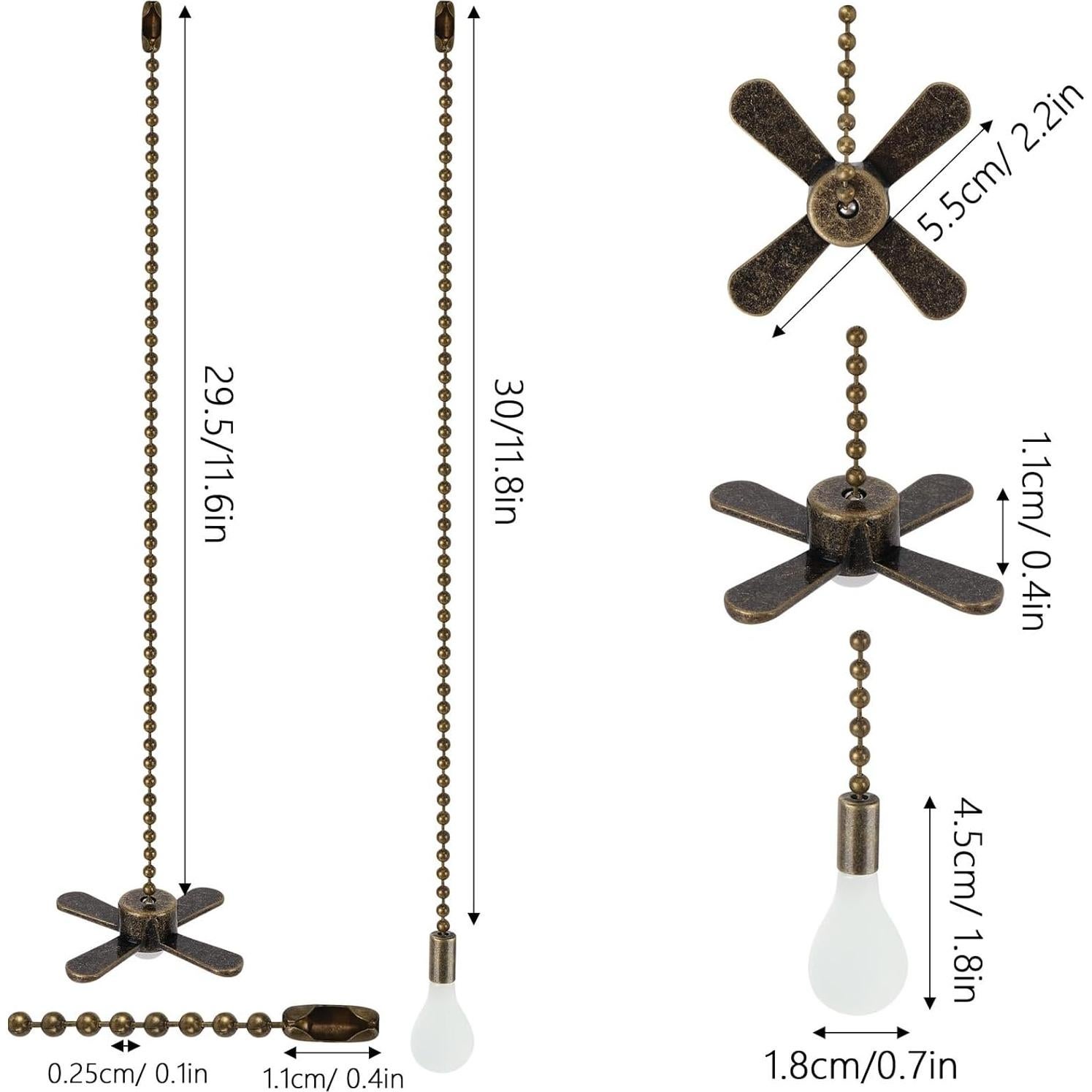 Extensión de Cadena de Tirar Ohlove 4 Pcs Bronce 30.48 cm
