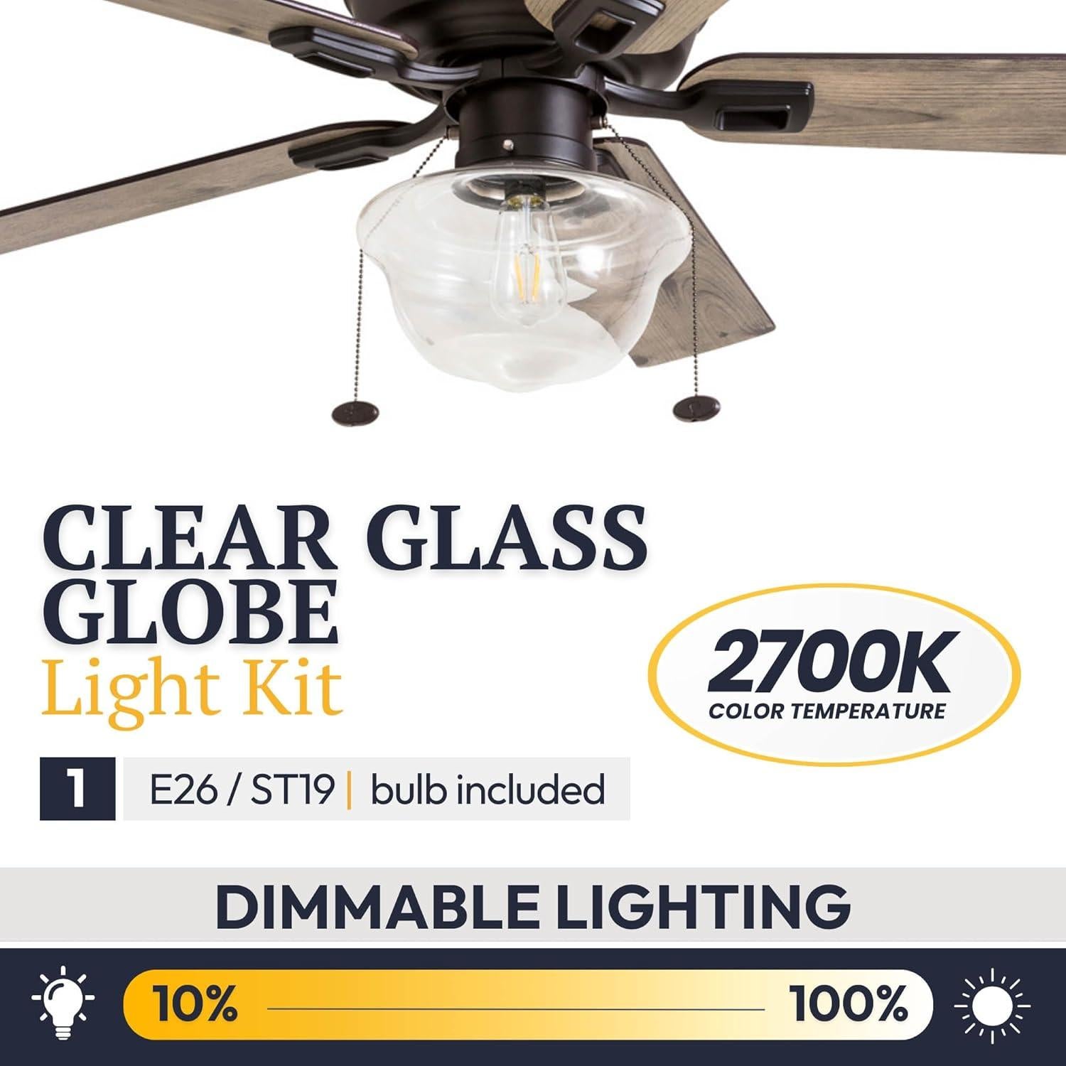 Ventilador de Techo Prominence Home Abner 132 cm con Luz LED