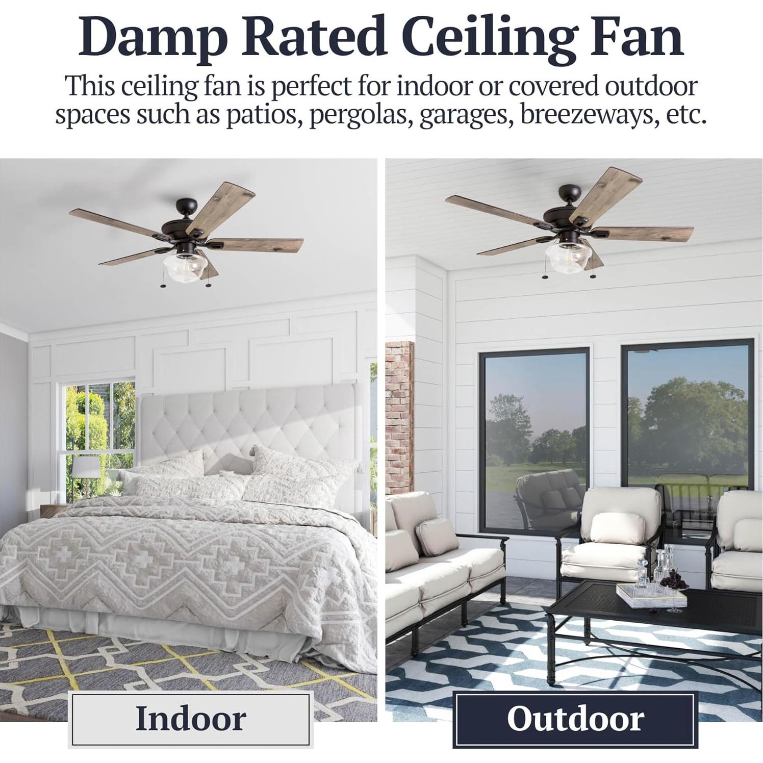 Ventilador de Techo Prominence Home Abner 132 cm con Luz LED