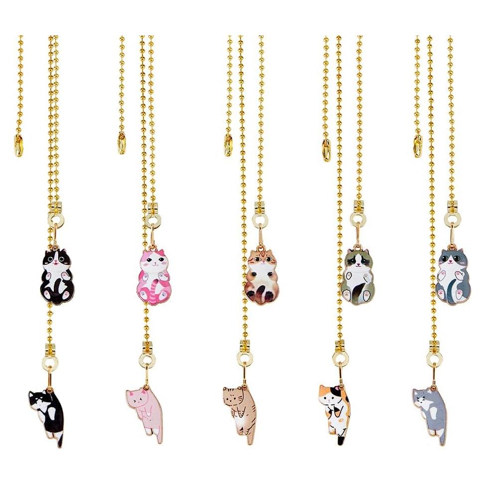 Cadena de Tirar para Ventilador DICOSMETIC 10 Pcs Gato Esmalte 34.8 cm