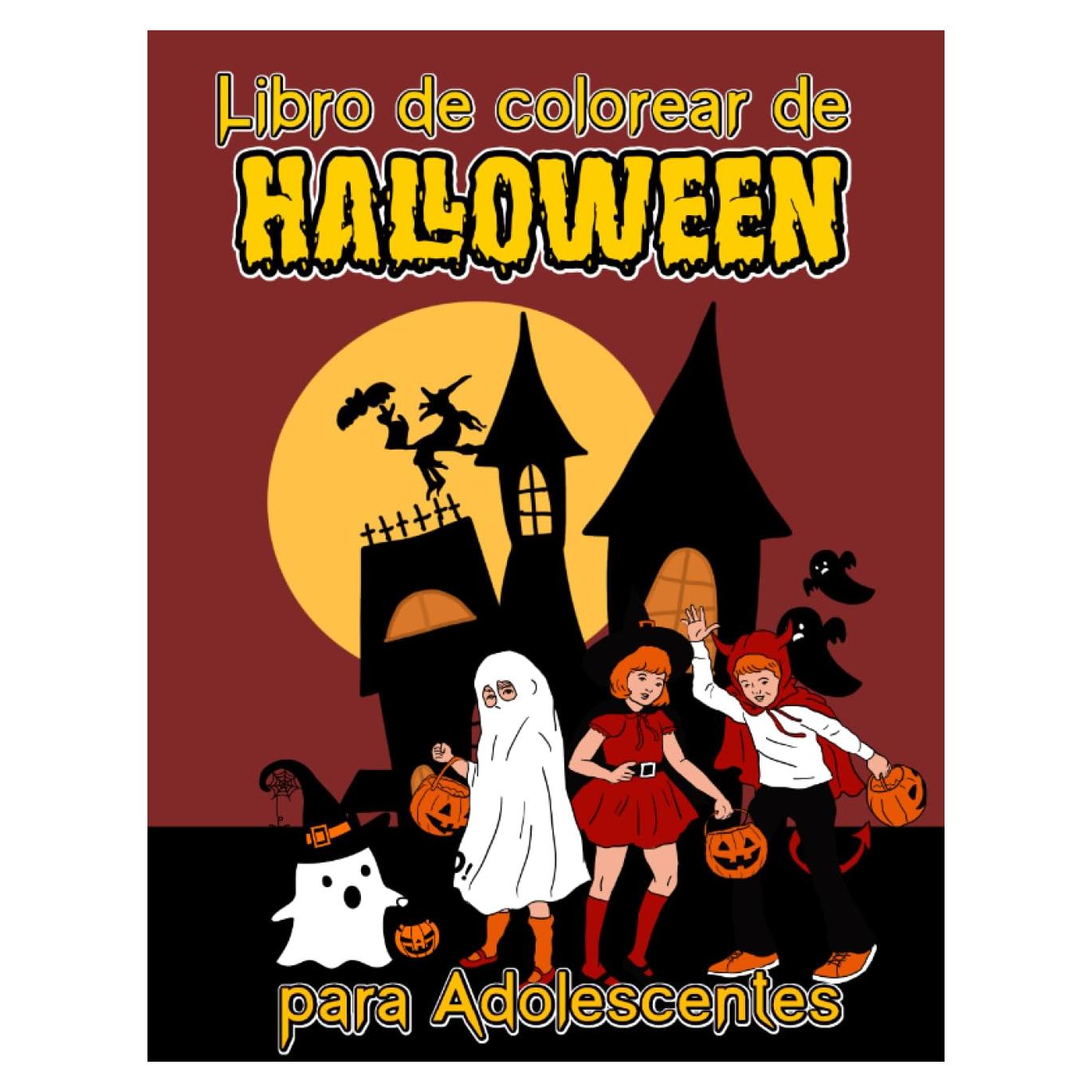 Libro de colorear de Halloween para Adolescentes: Páginas de Colorear Relajantes con Diseños de Halloween para Aliviar el Estrés (Spanish Edition)