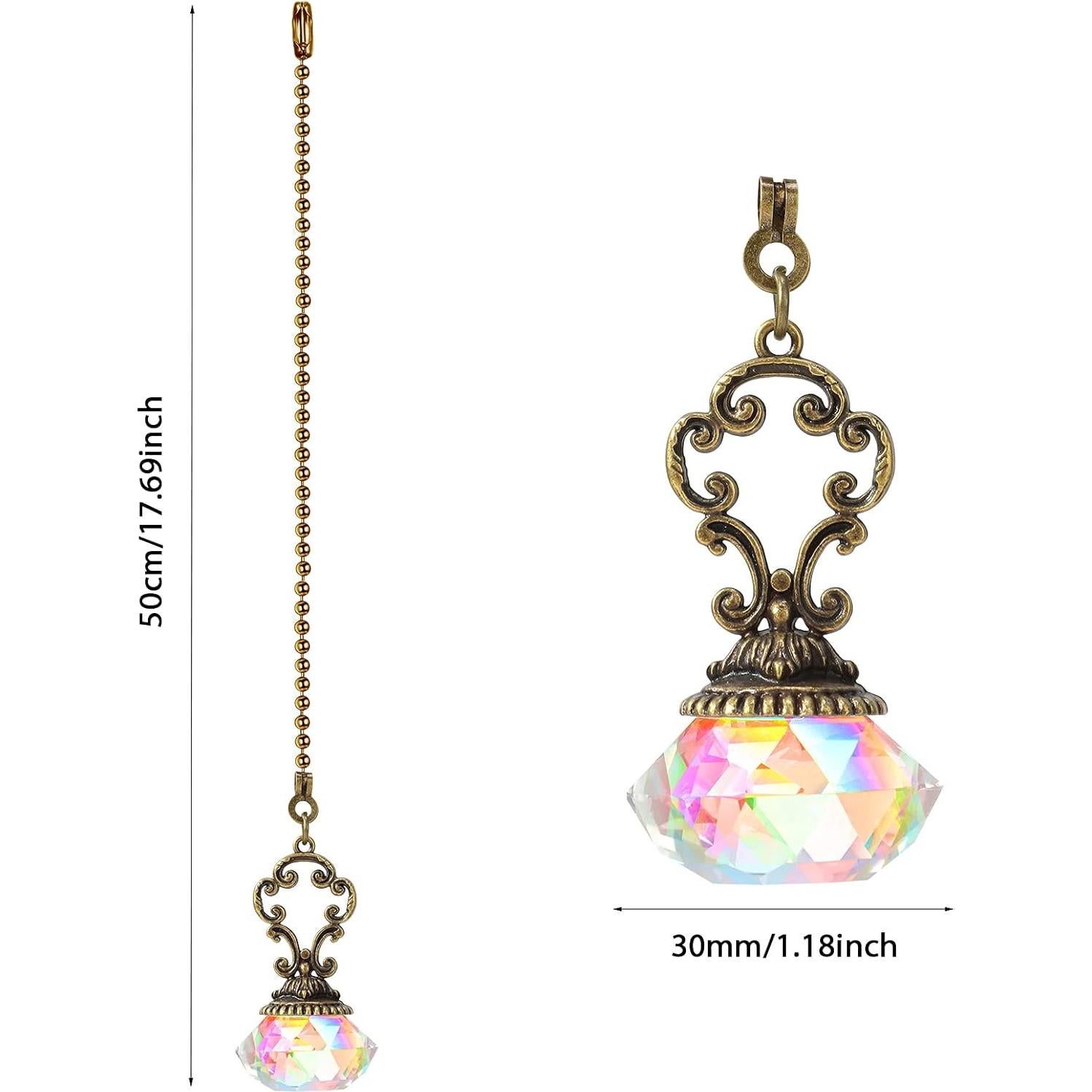 Cadenas de Tirar de Ventilador de Techo Honoson 4 Piezas Cristal