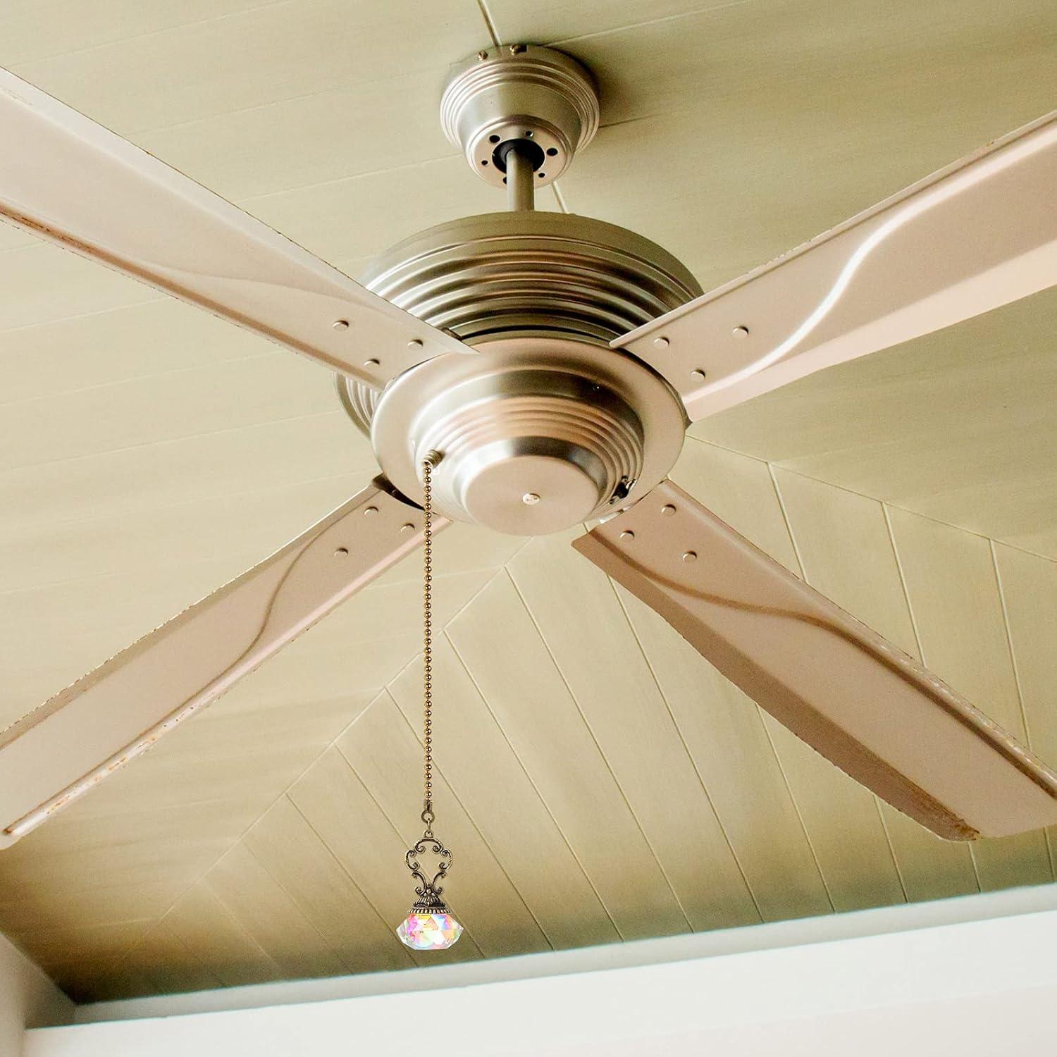 Cadenas de Tirar de Ventilador de Techo Honoson 4 Piezas Cristal