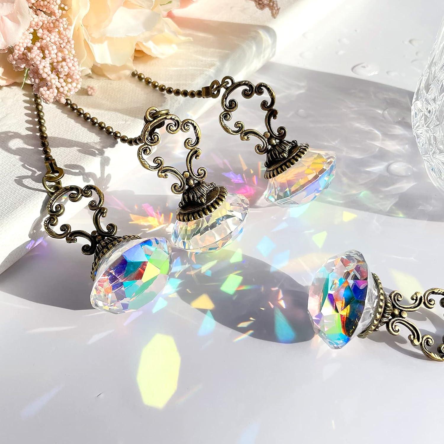 Cadenas de Tirar de Ventilador de Techo Honoson 4 Piezas Cristal